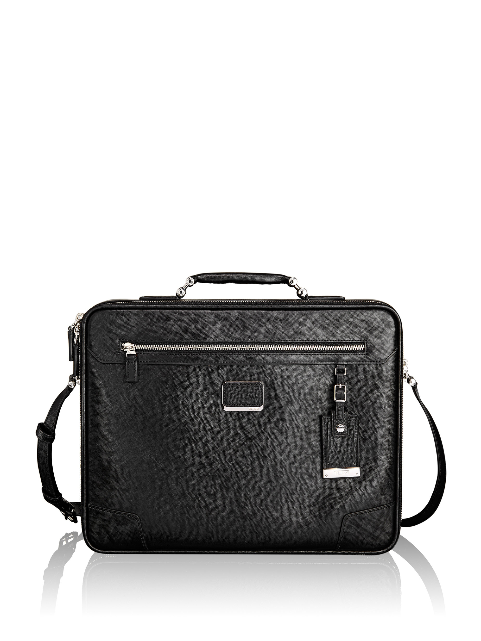 Tumi Astor Mills Slim Leather Briefcase in Black for Men Lyst