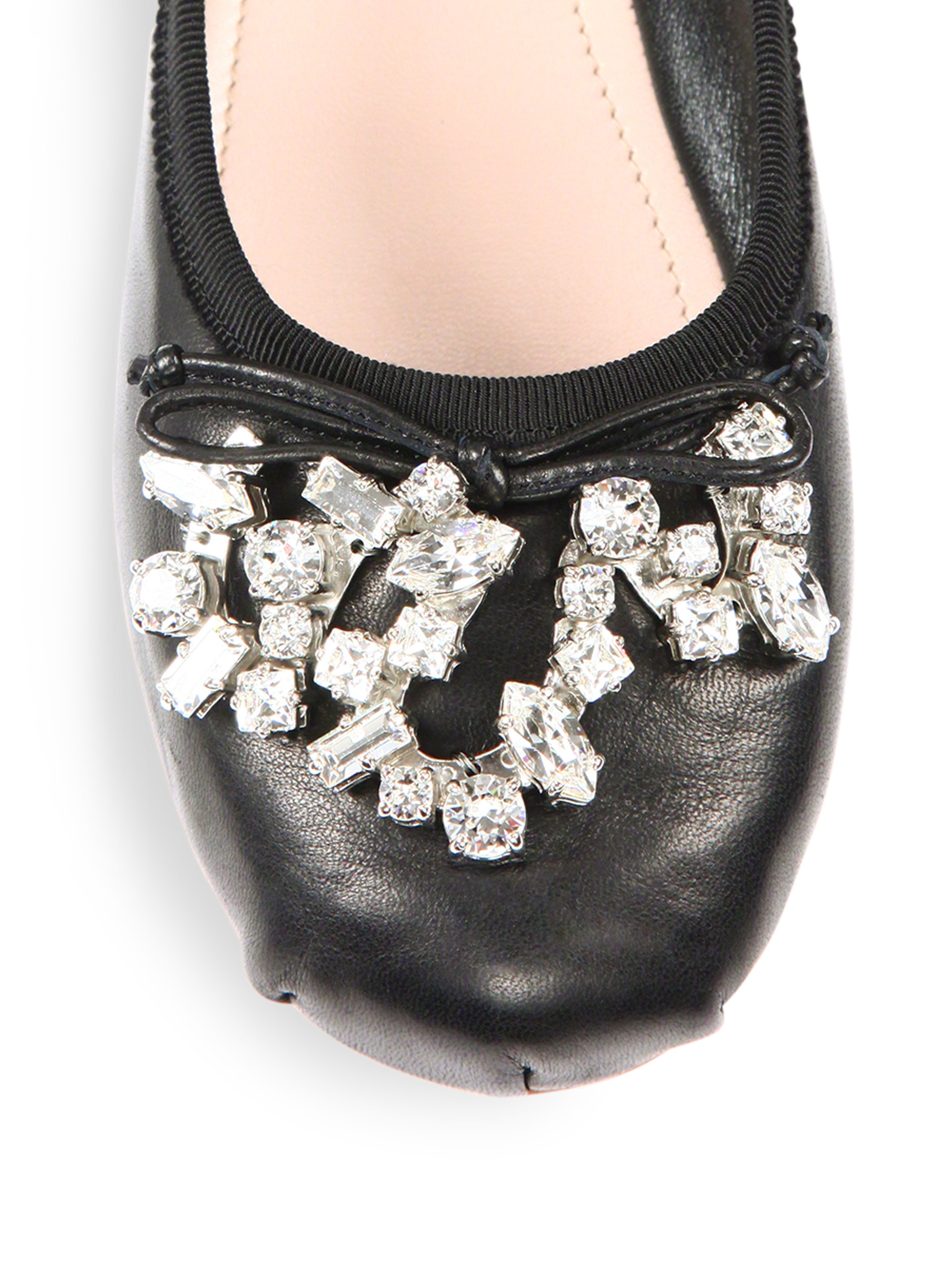 miu miu leather ballet flats