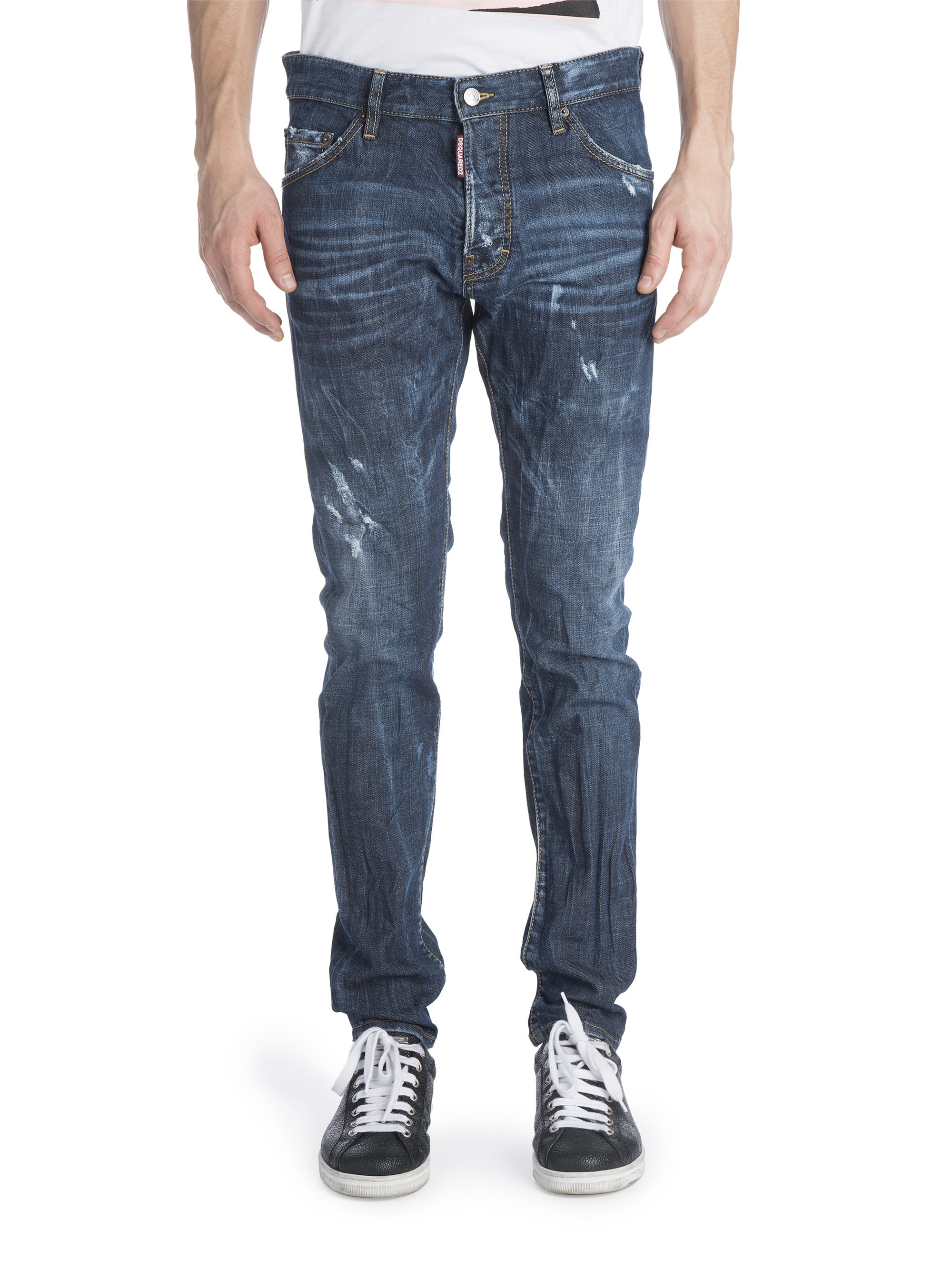 Dsquared² Cool Guy Coated Resin Distressed Jeans in Blue for Men | Lyst