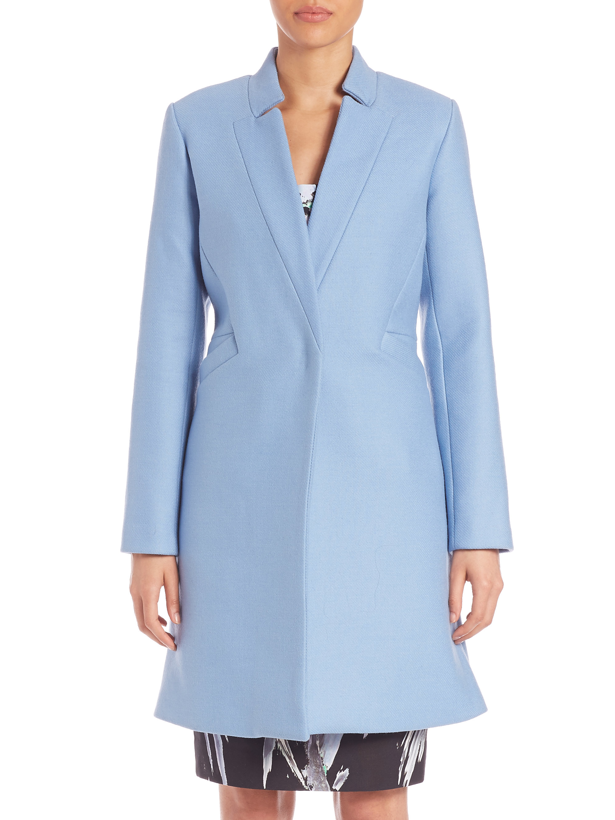 ice blue wool coat