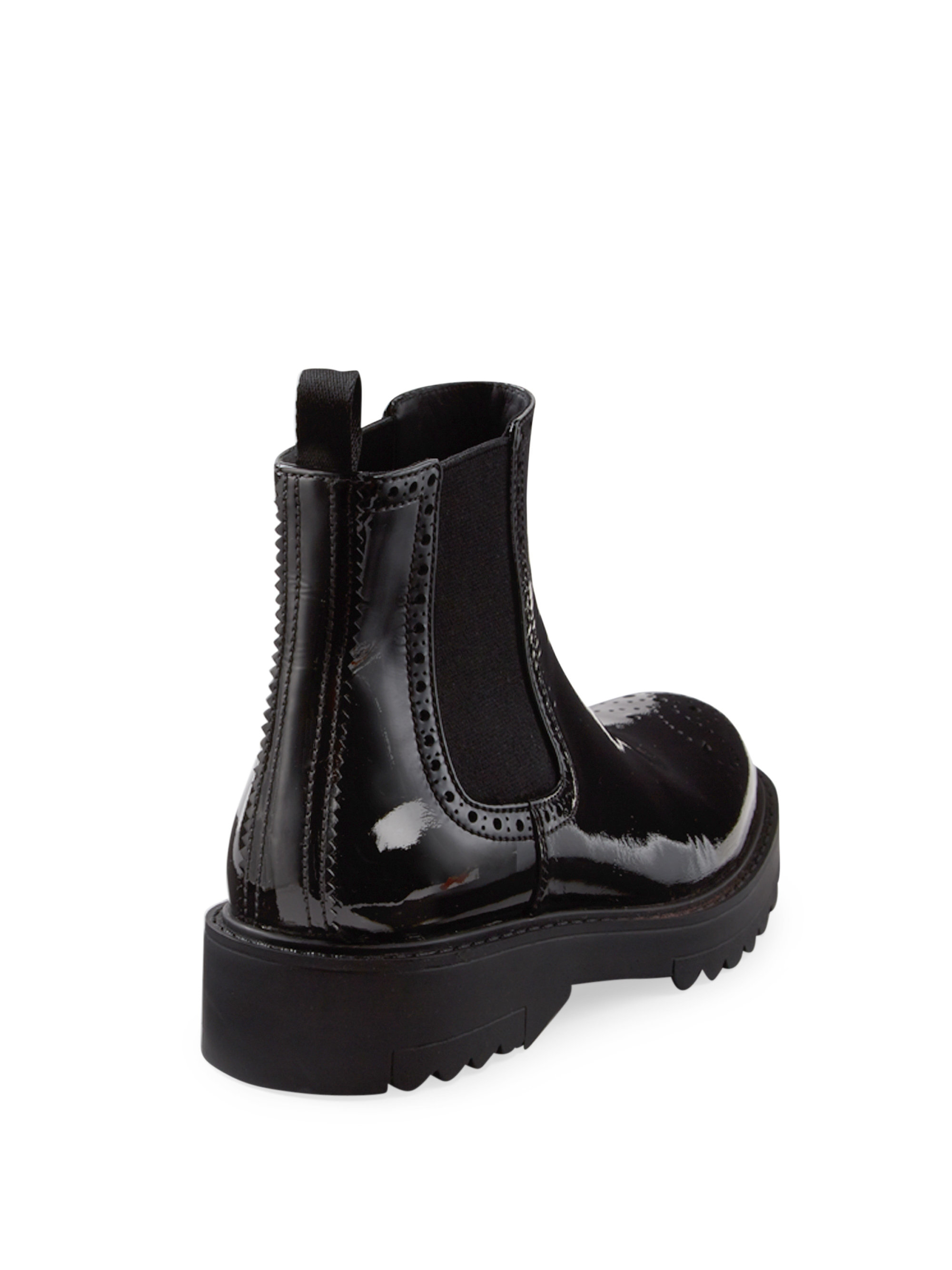 Prada Patent Leather Brogue Chelsea Boots in Black - Lyst