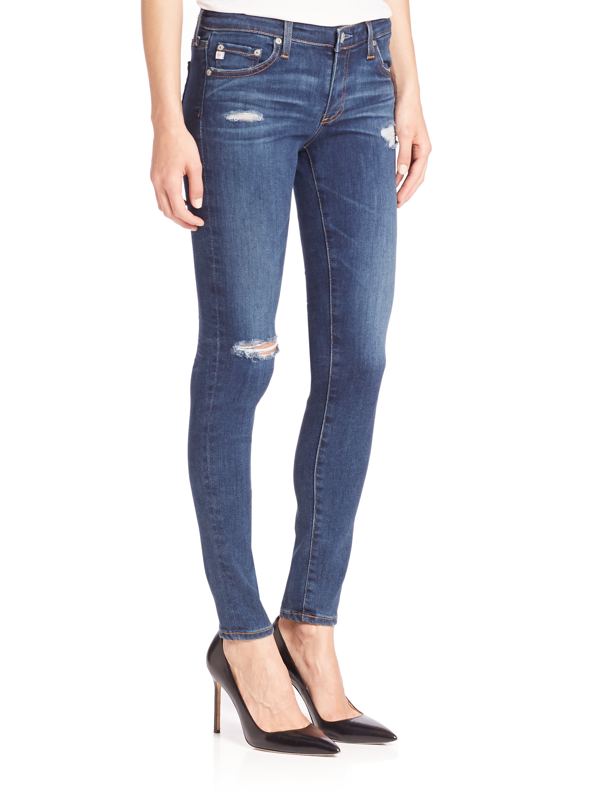 AG Jeans Denim Distressed Legging Super 