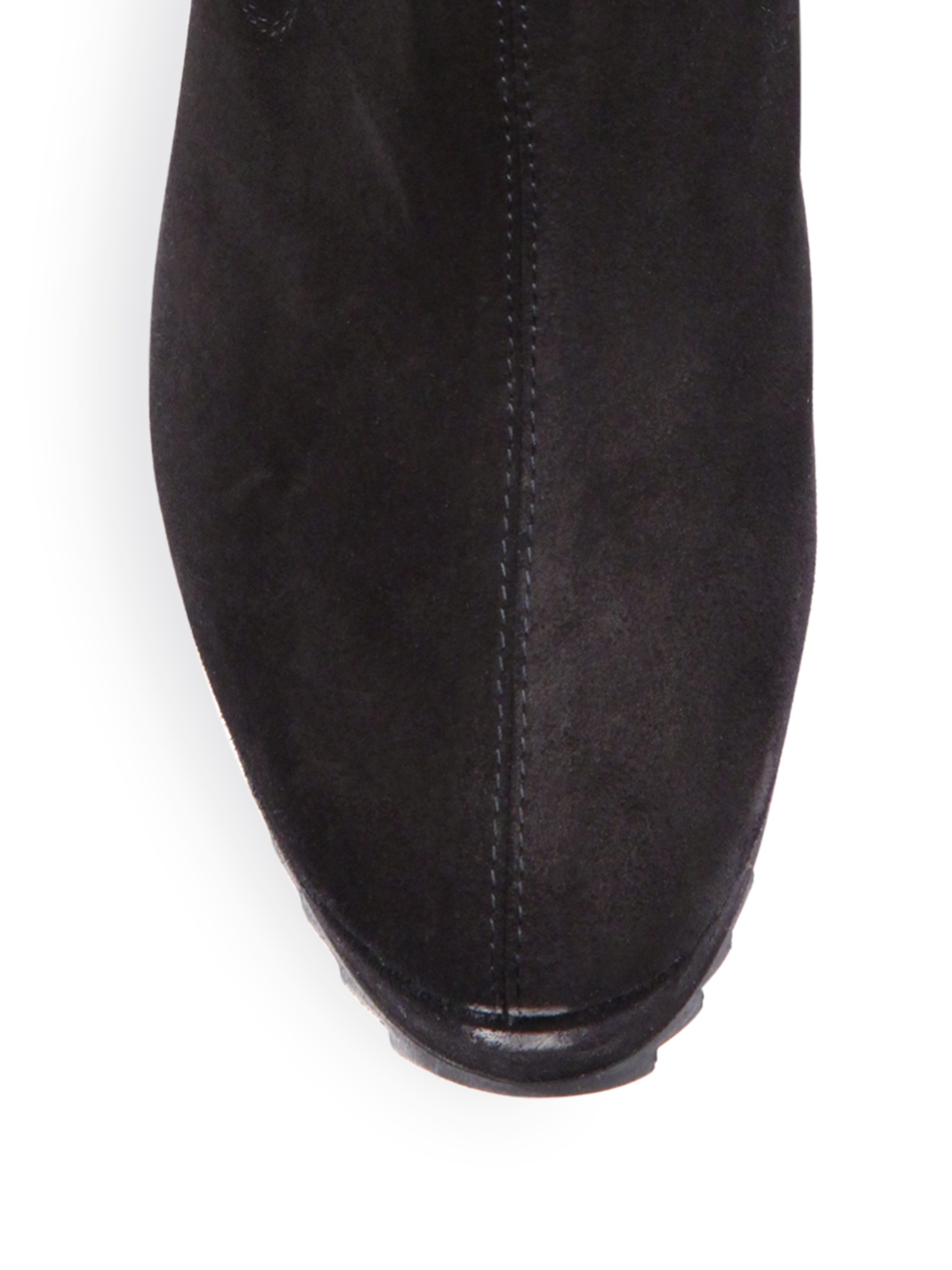 Pedro Garcia Holiday Suede Wedge Boots in Black - Lyst