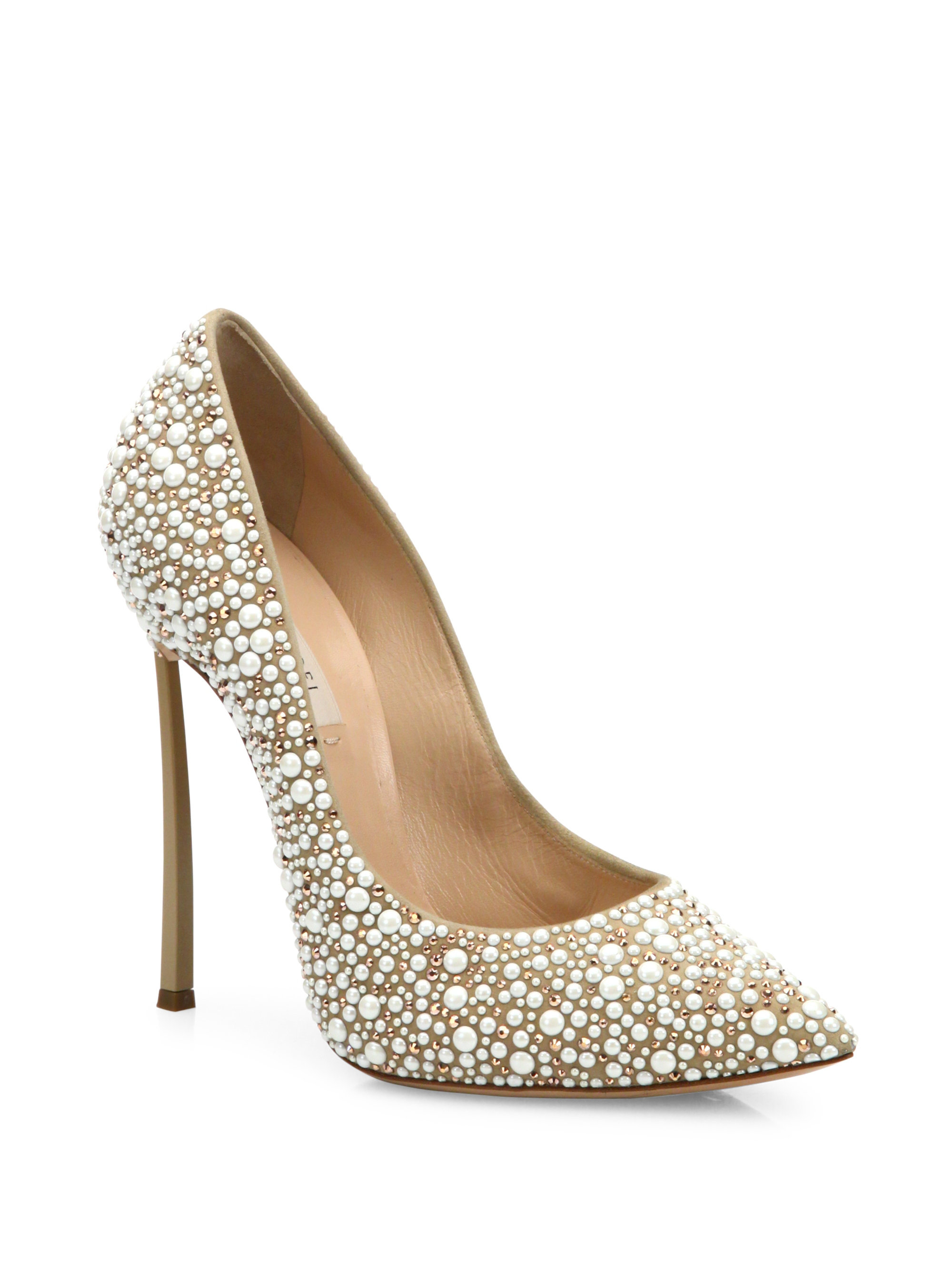 pearl studded heels