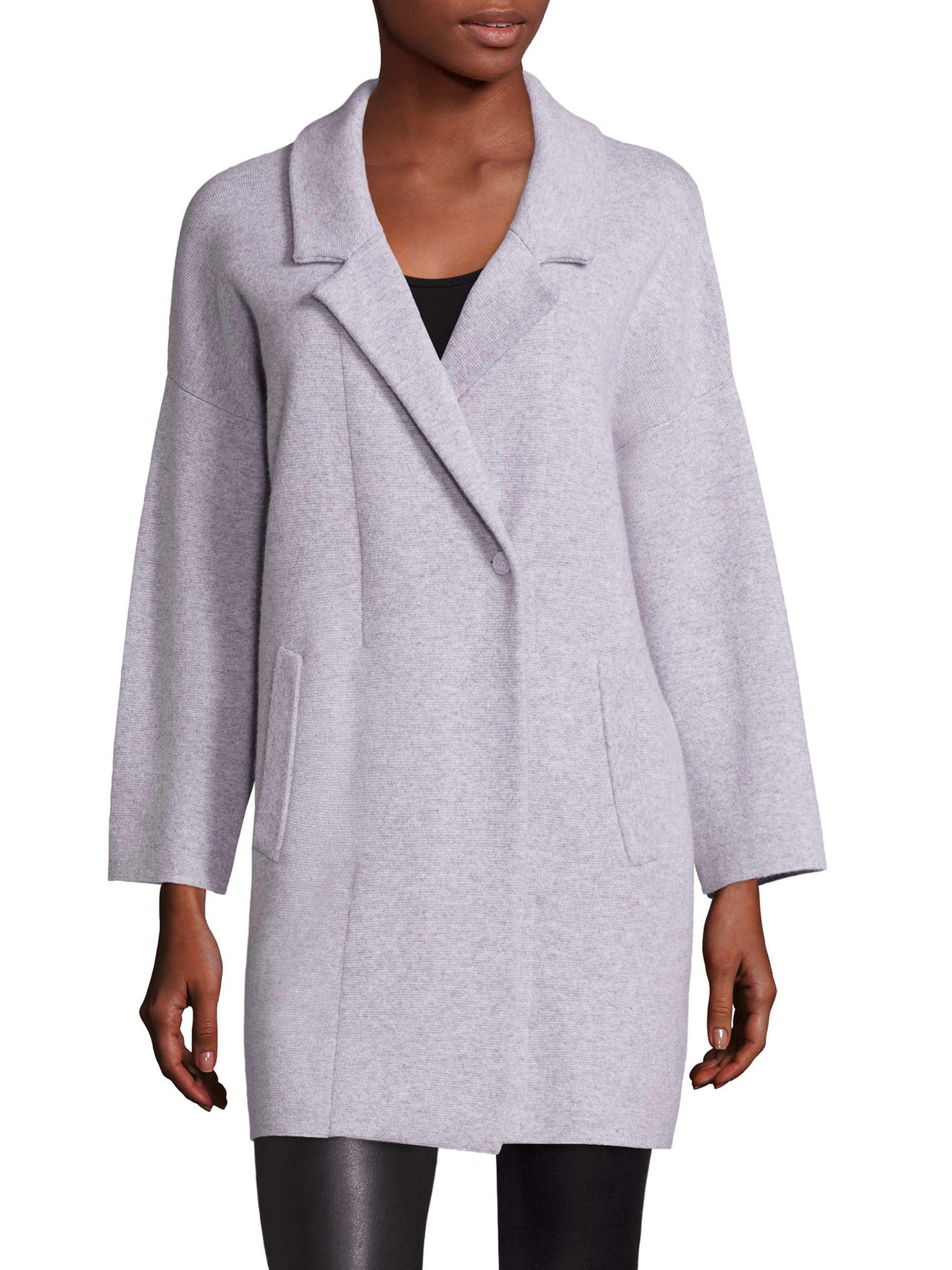 Lyst Saks Fifth Avenue Cashmere Jacket in Gray