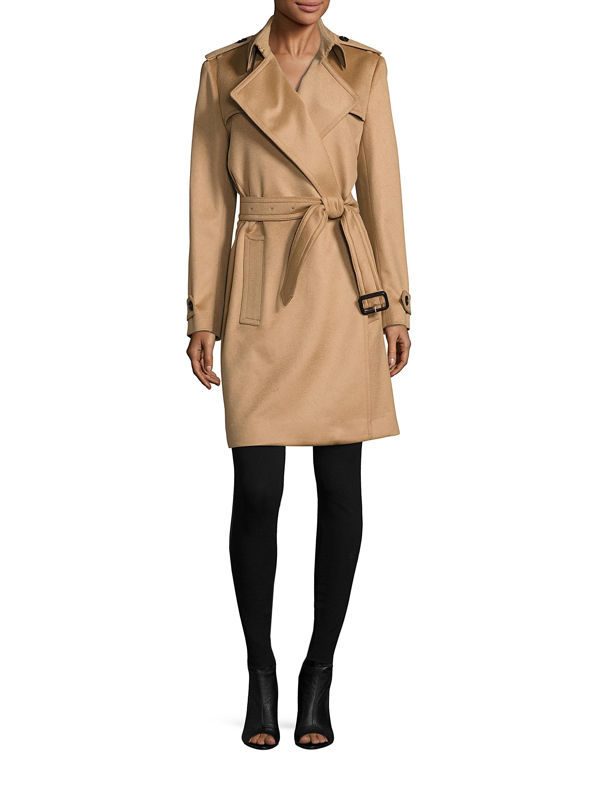 Burberry Tempsford Cashmere Wrap Trenchcoat in Blue | Lyst