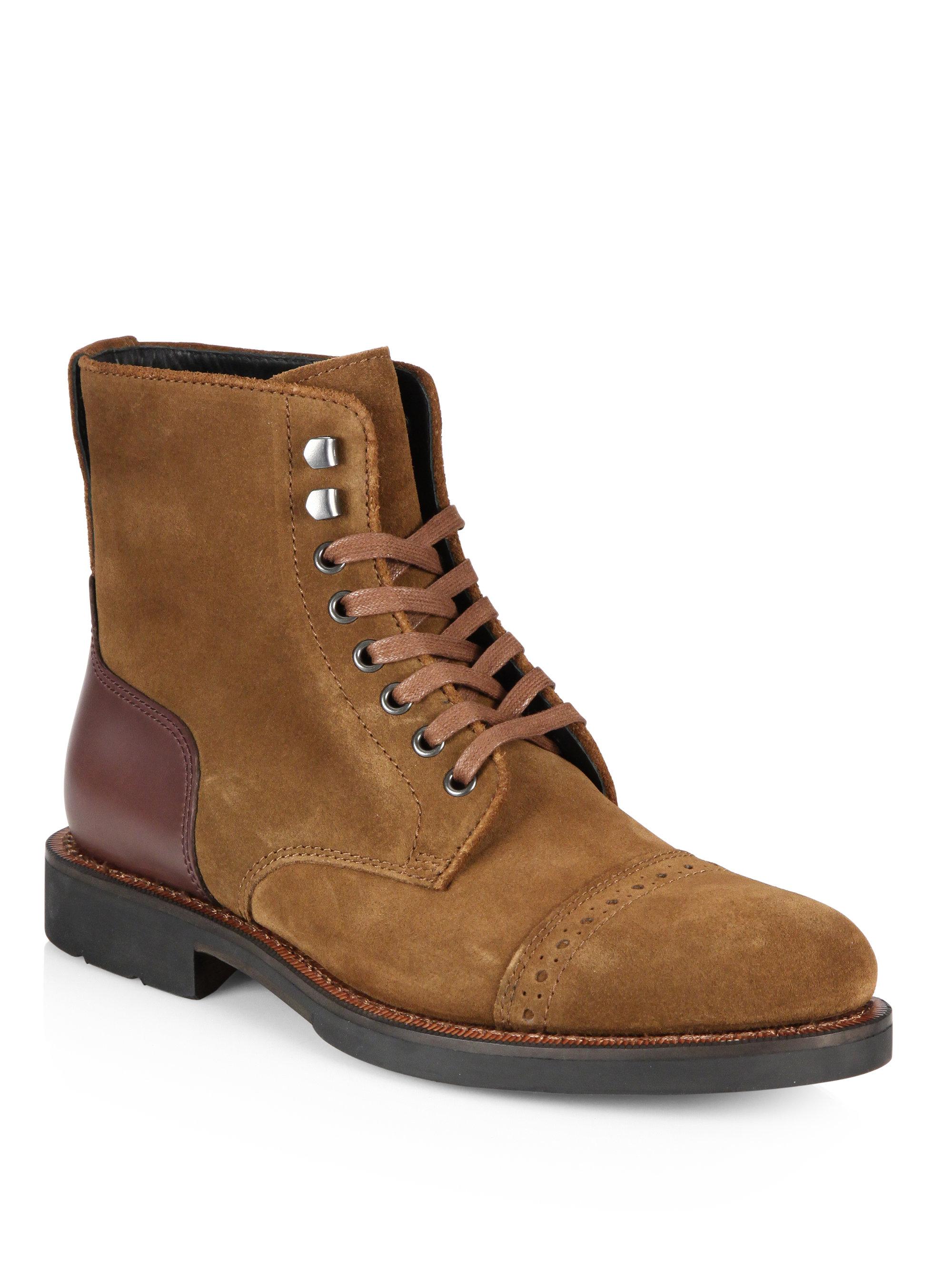 COACH Suede Bleecker Cap Toe Boots in Toffee (Brown) for Men - Lyst
