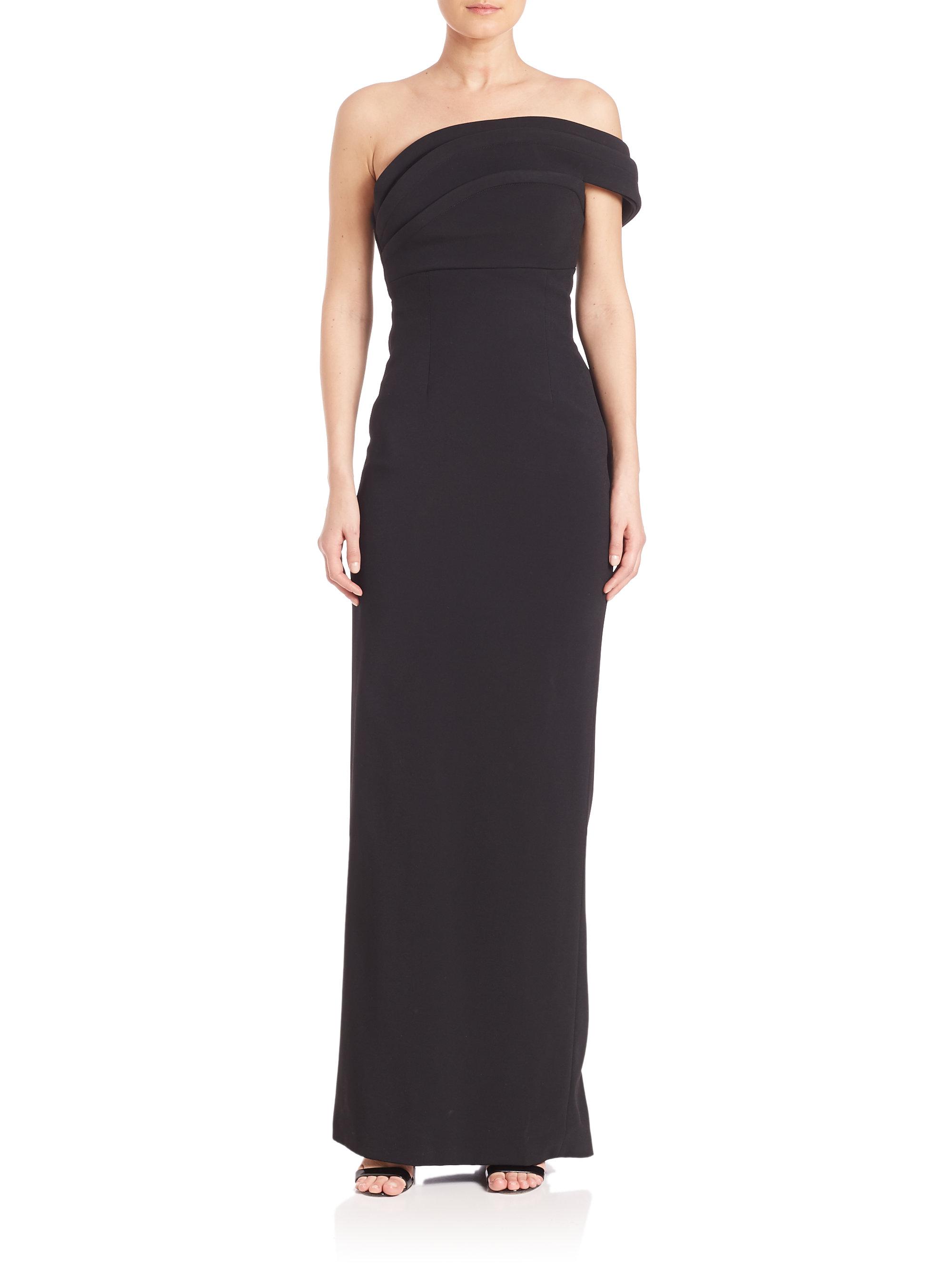 Brandon Maxwell Back-ruffle Off-the-shoulder Gown in Black - Lyst
