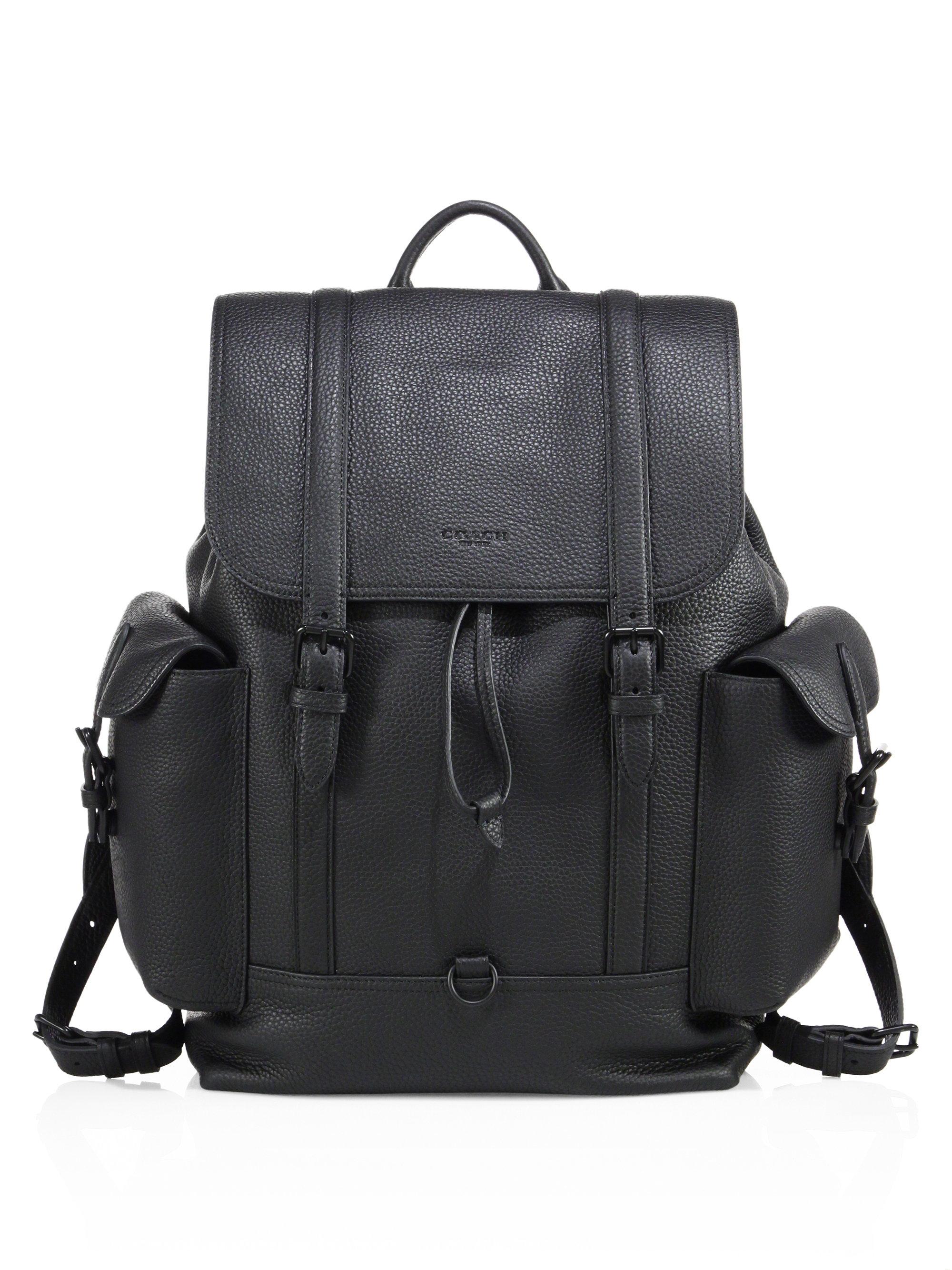 COACH Metropolitan Rucksack Pebble Leather Backpack in Black for Men - Lyst