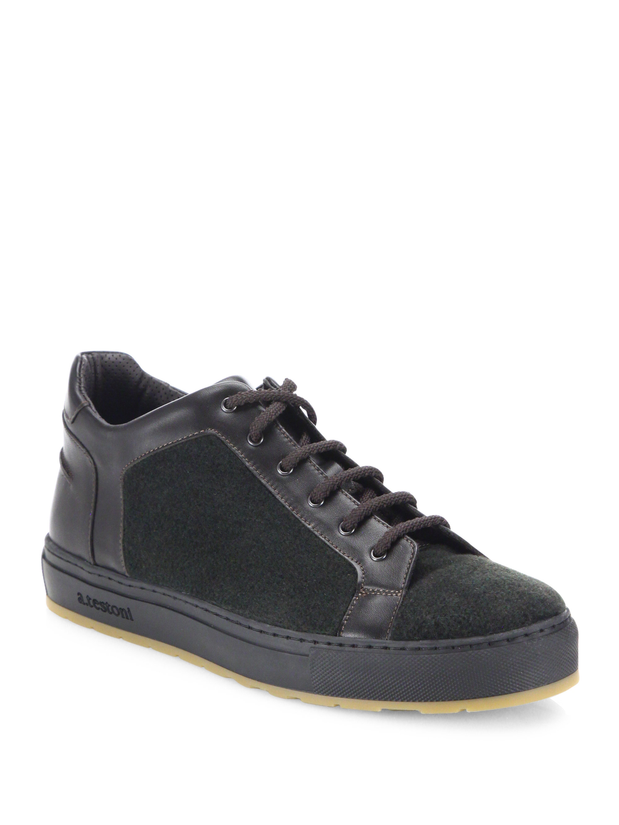 A.testoni Rubber Lace-up Sneakers in Green for Men | Lyst