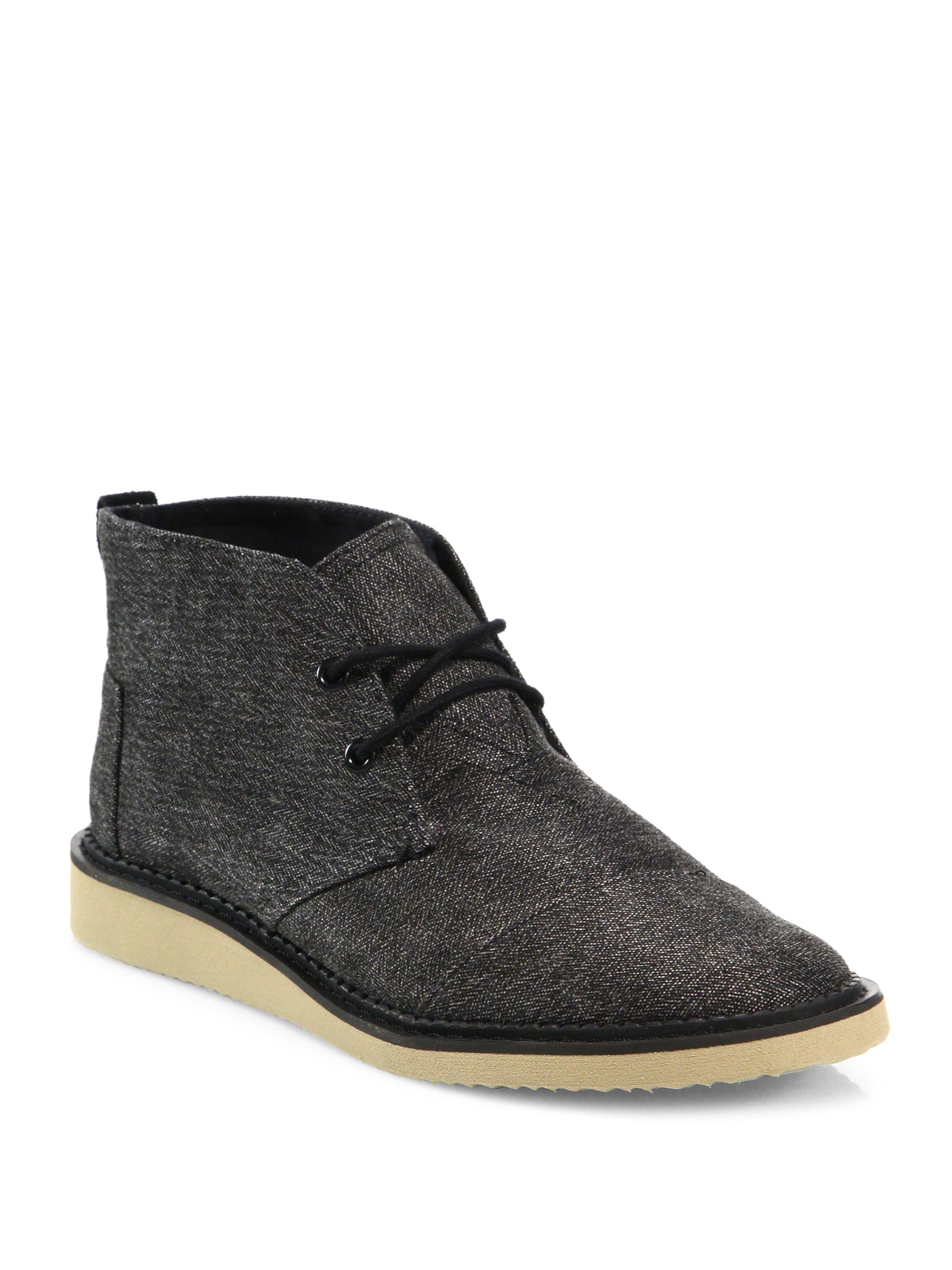 TOMS Charcoal Herringbone Men's Mateo Chukka Boots in Gray for Men Lyst