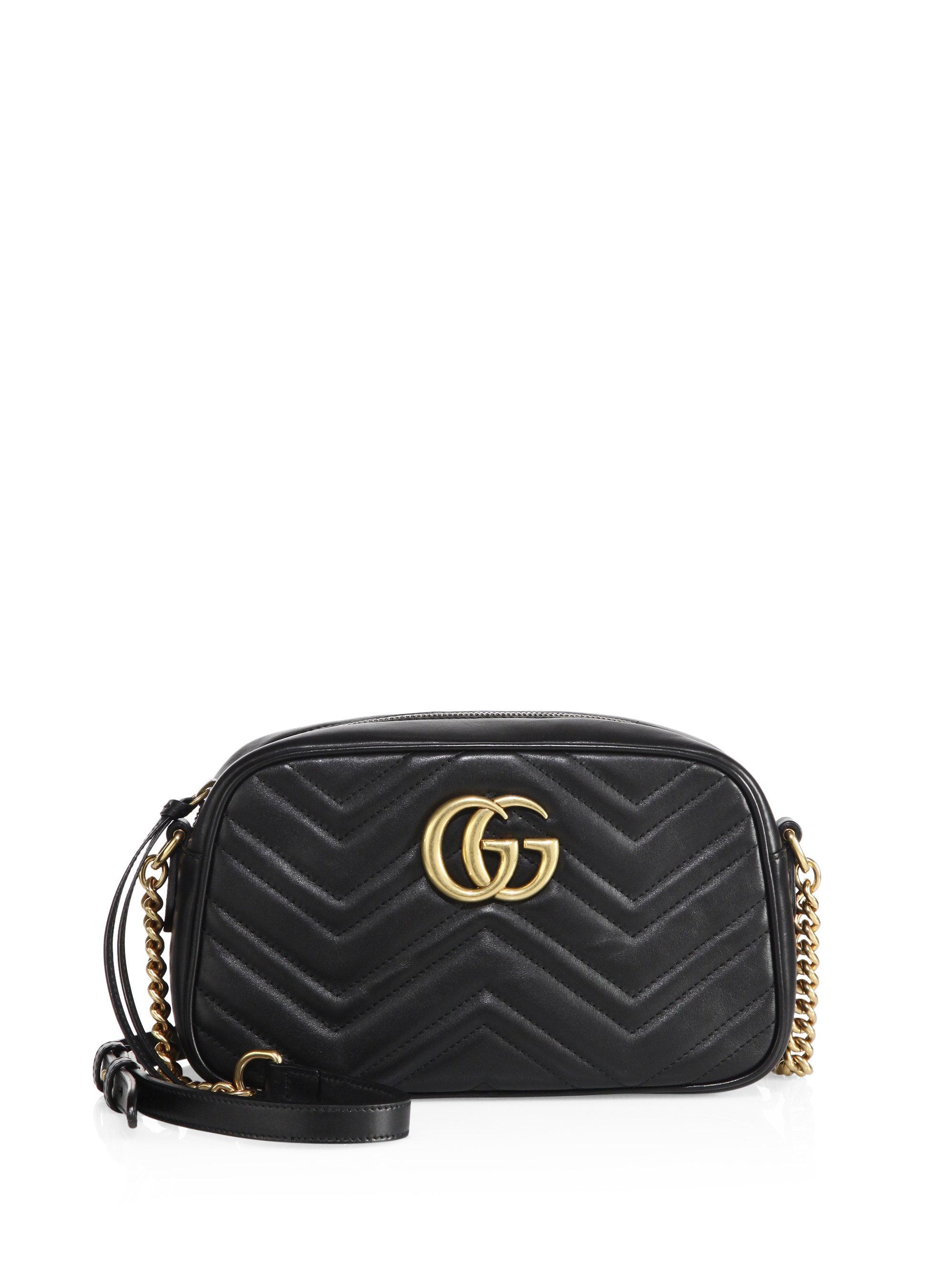 gg small matelassé leather camera bag