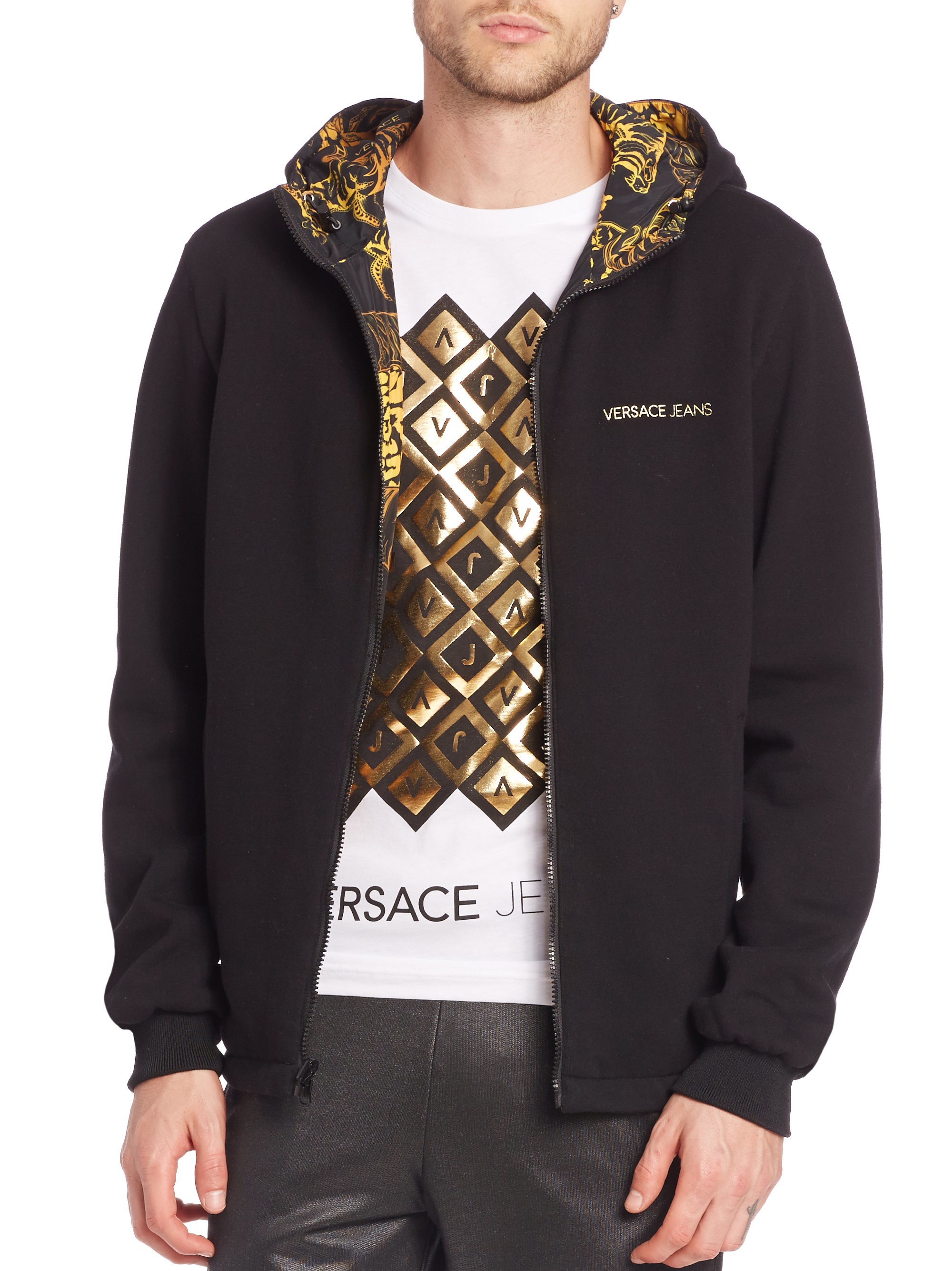 Versace Jeans Couture Synthetic Tiger Barocco Reversible Blouson Jacket ...