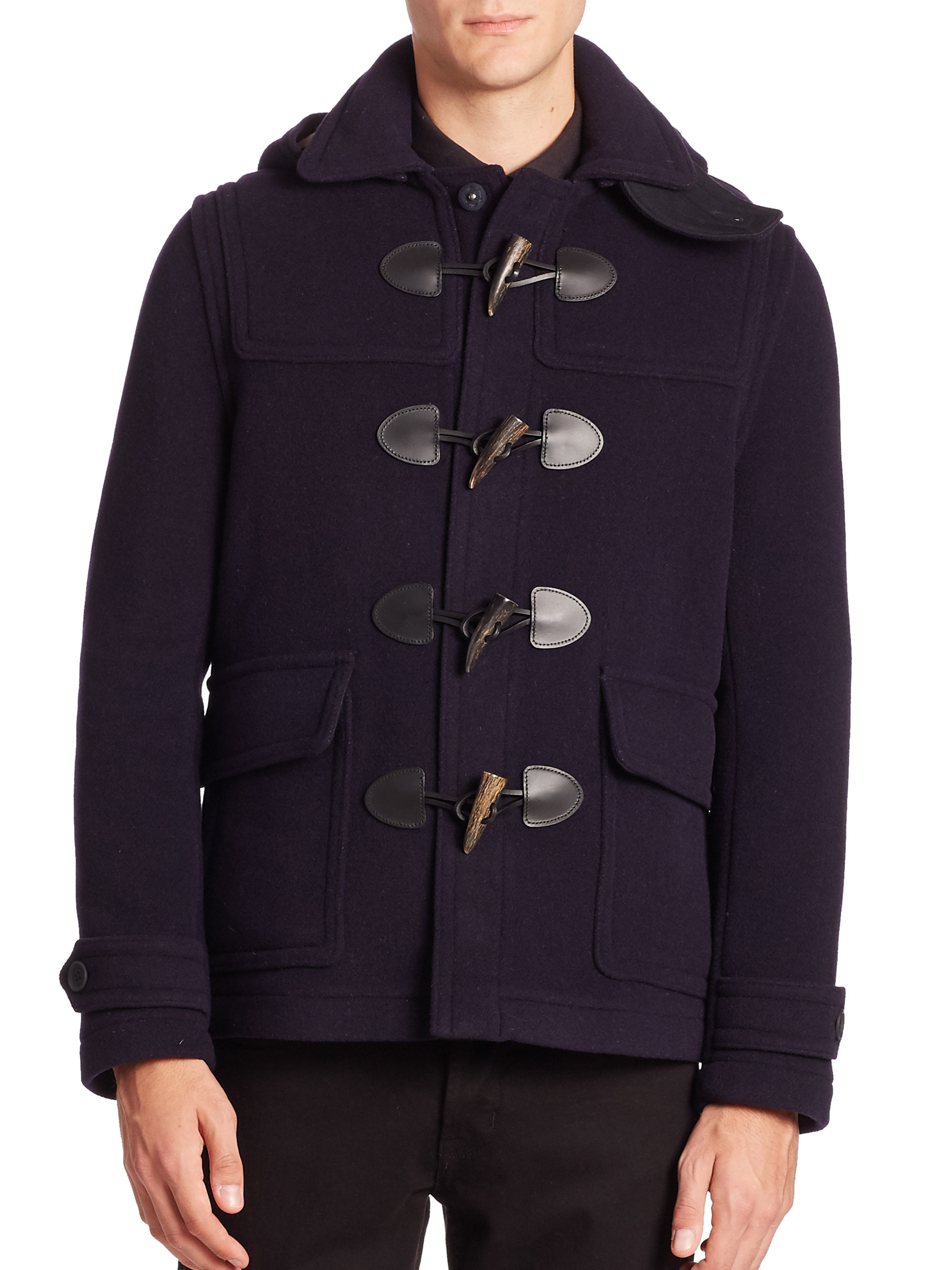 burberry duffle coat navy