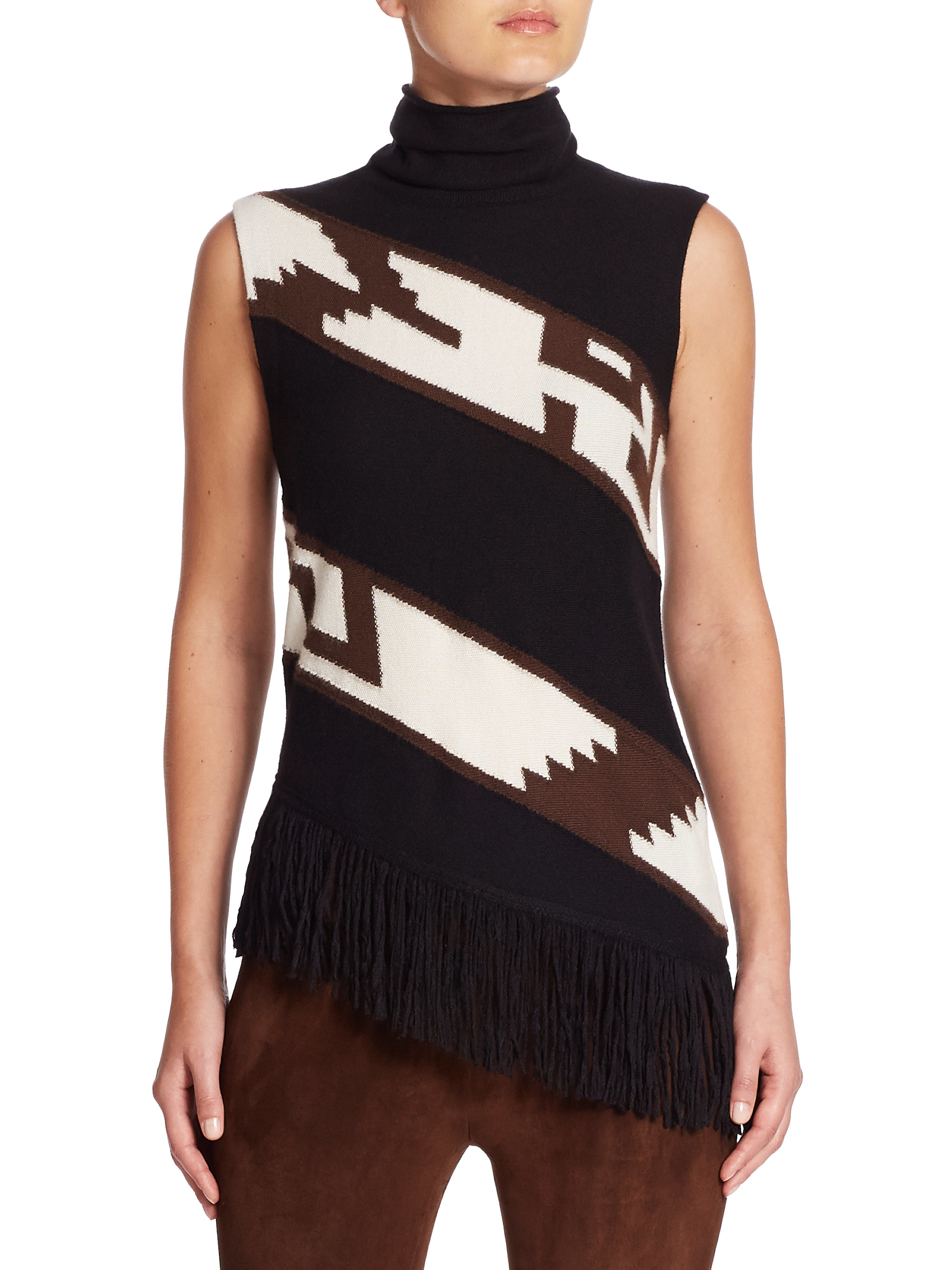 Ralph lauren collection Sleeveless Turtleneck Sweater in Black Lyst