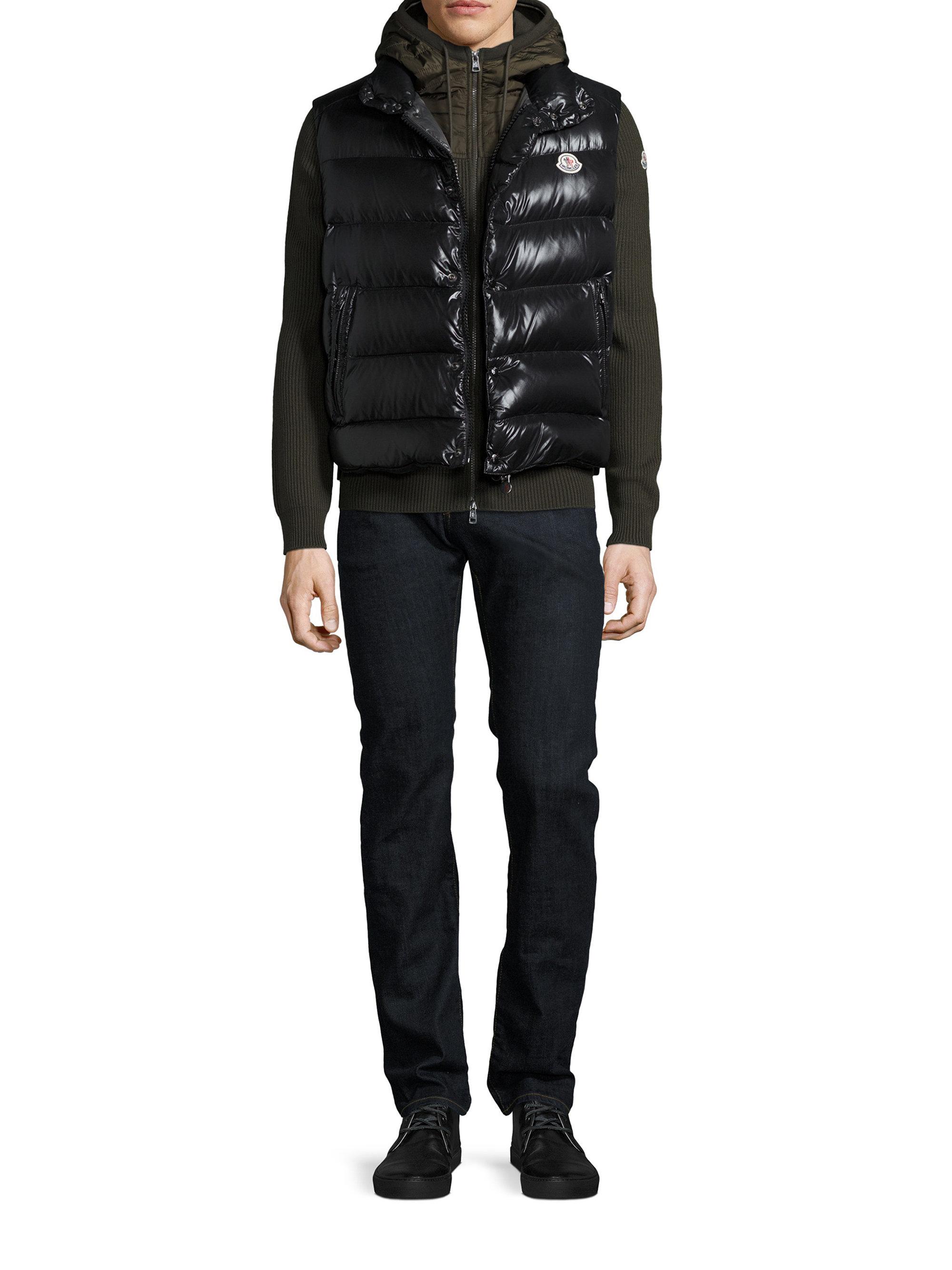 Moncler Synthetic Tib Down Puffer Vest in Black for Men - Lyst