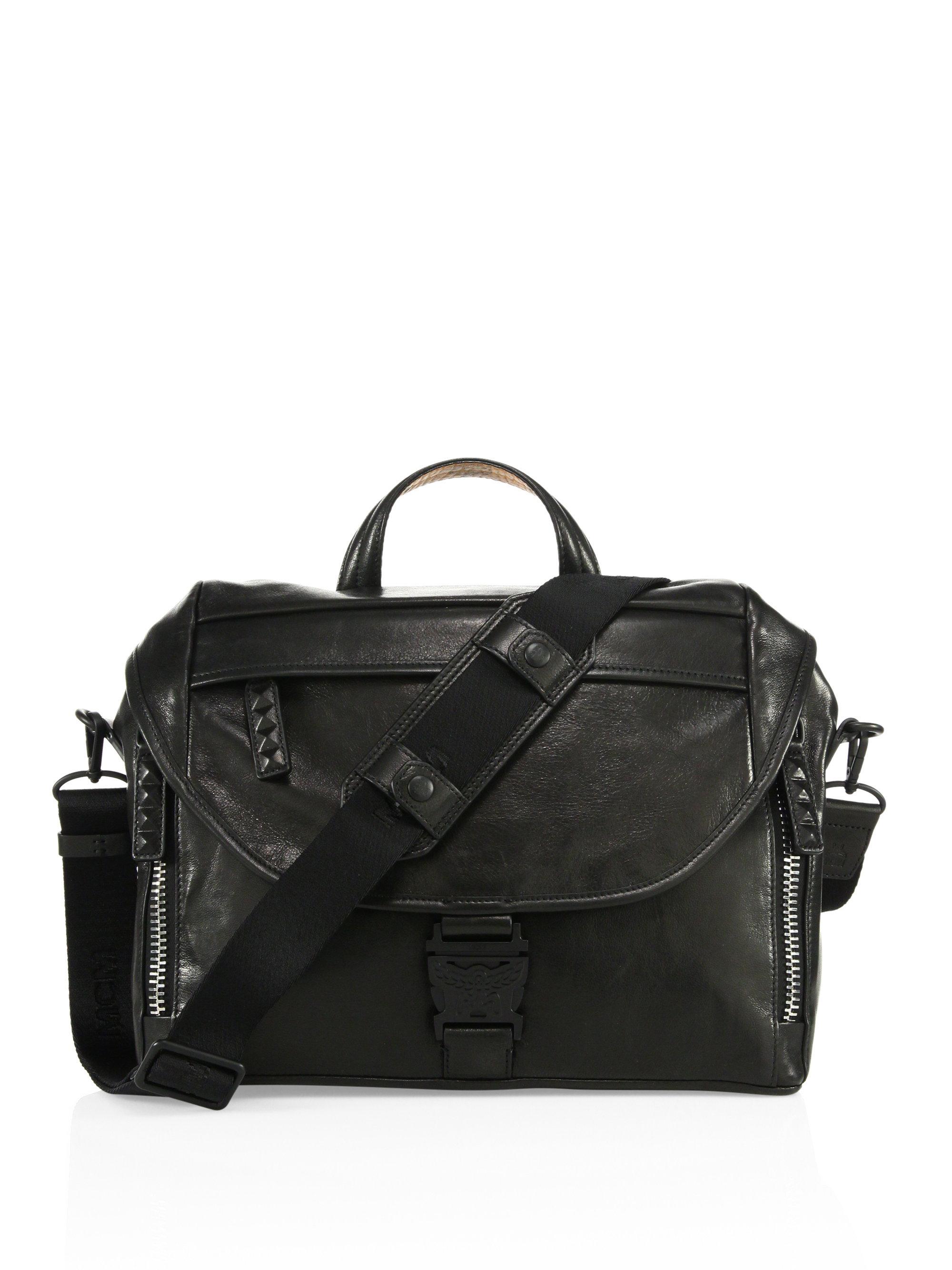 MCM Killian Leather Messenger Bag in Black for Men Lyst