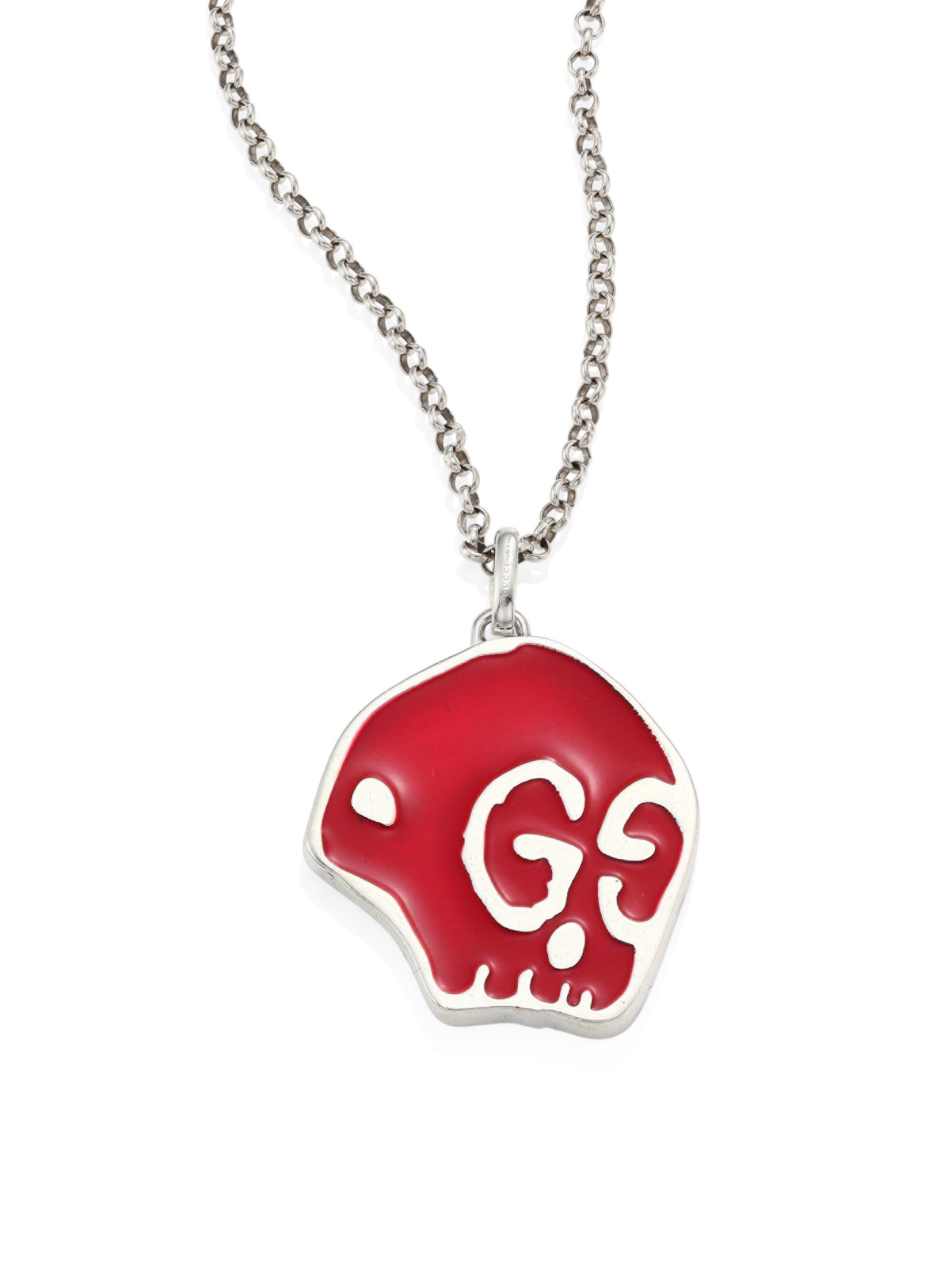 gucci ghost necklace red