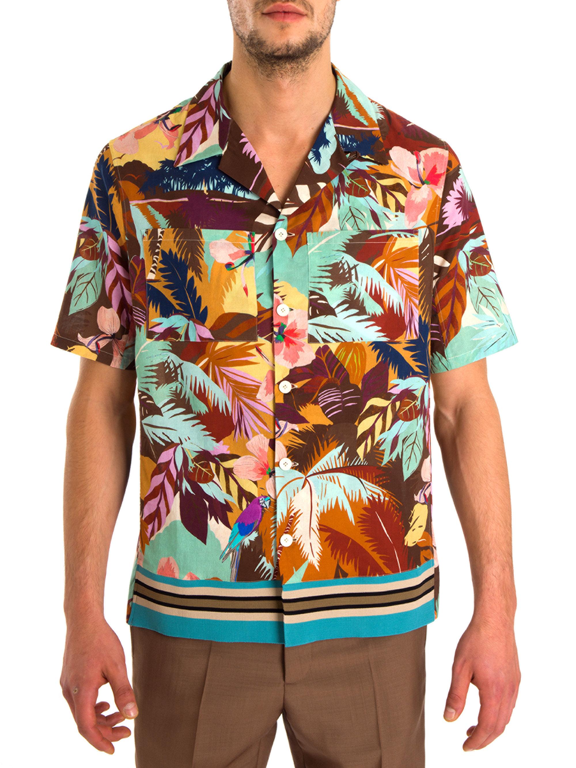 Valentino Synthetic Tropical Buttondown Shirt for Men Lyst