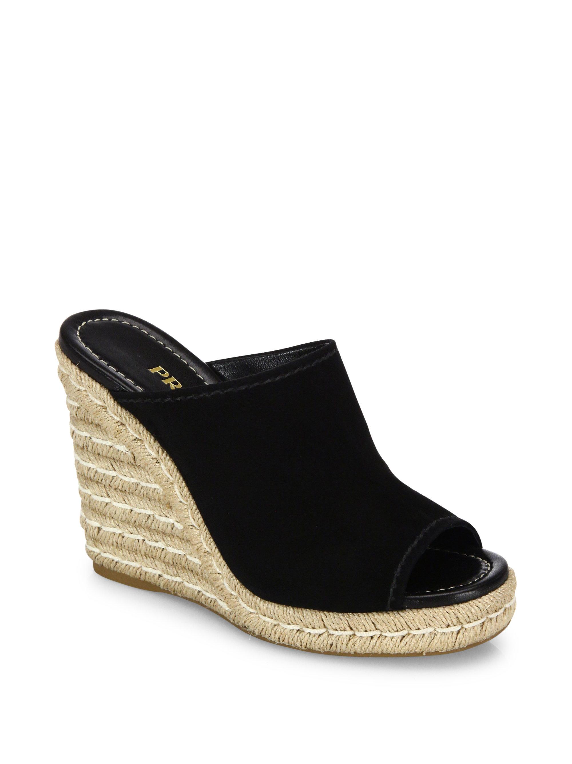 wedge espadrille mules