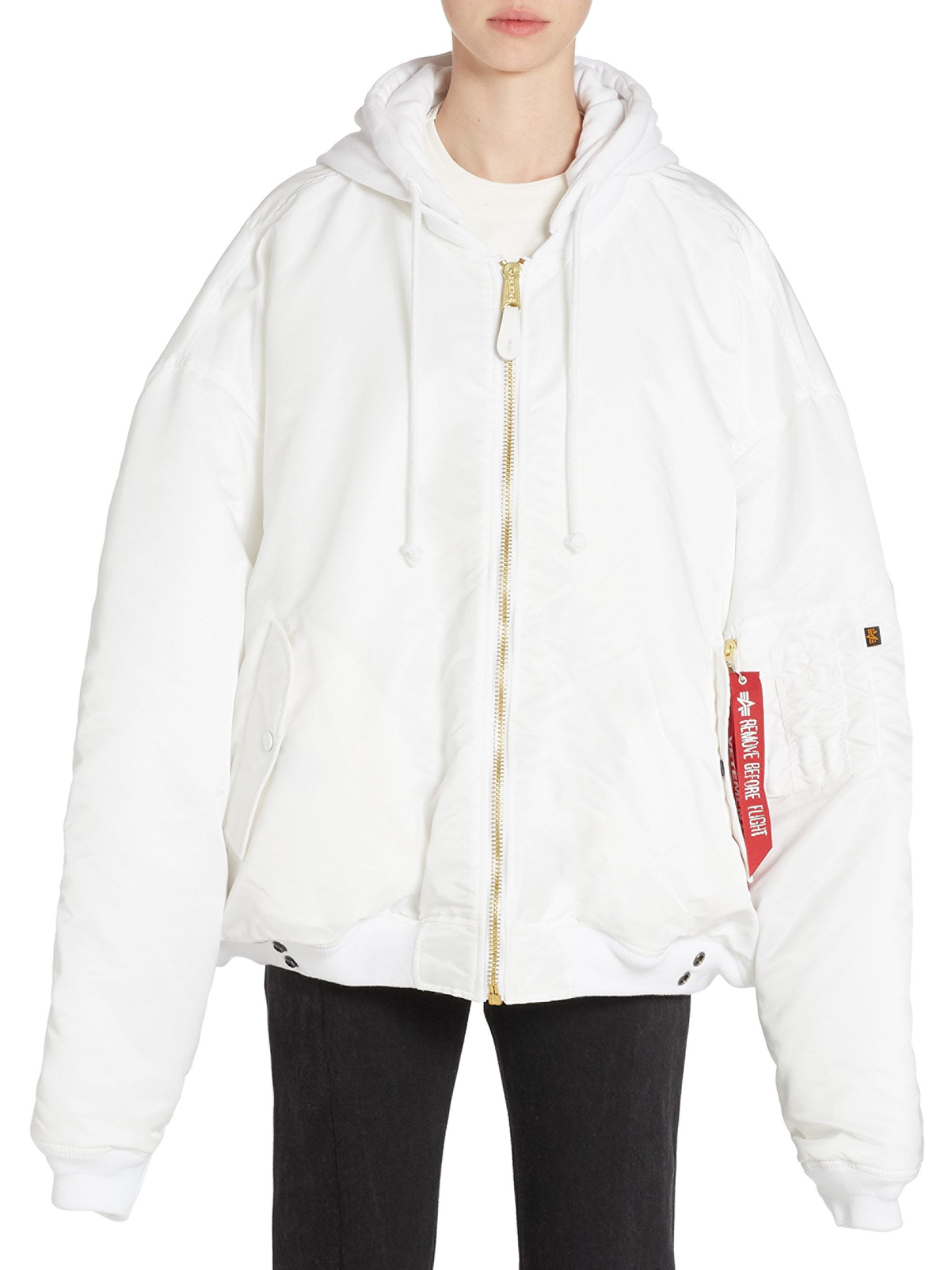 Vetements X Alpha Industries Reversible Bomber Jacket in White | Lyst