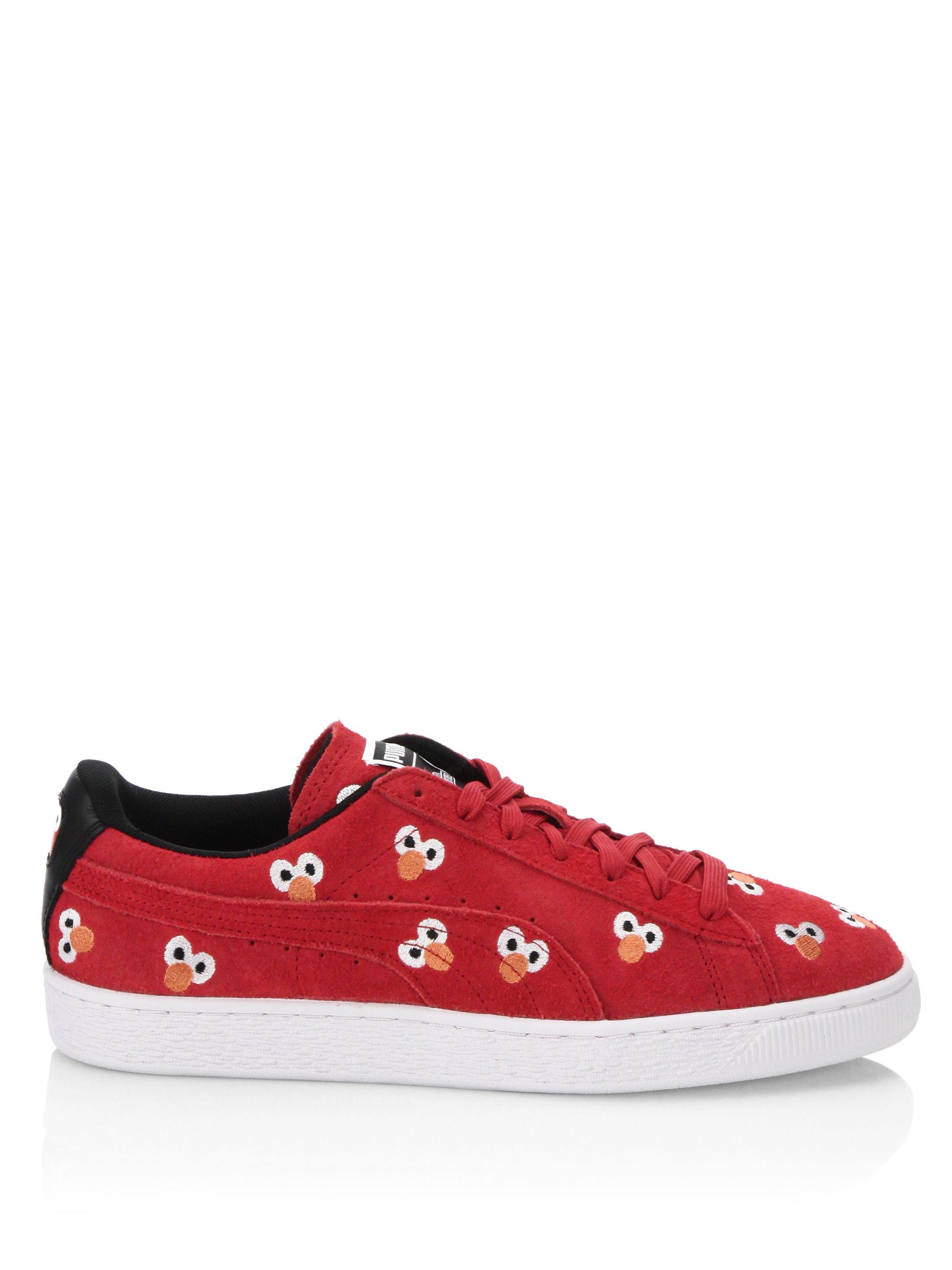 PUMA Sesame Street Elmo Lace-up Suede Sneakers in Red - Lyst