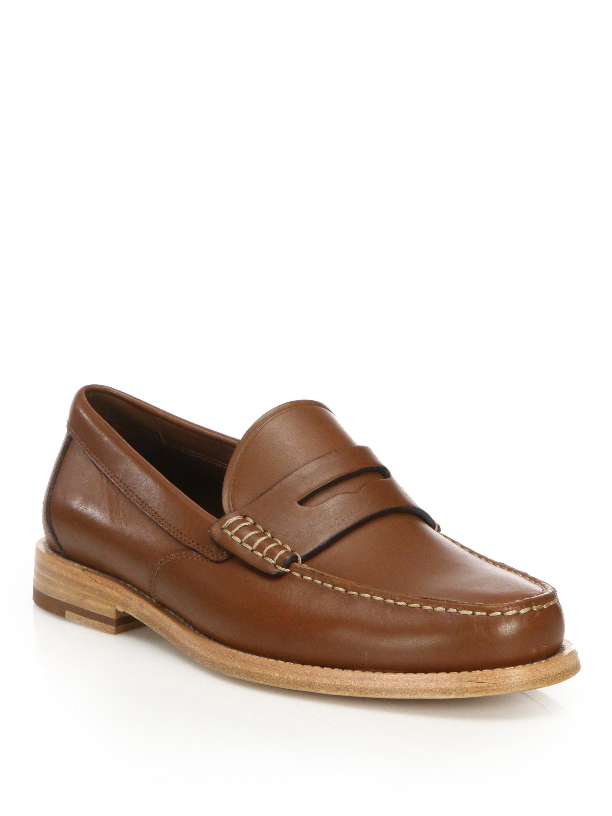 Coach Manhattan Leather Penny Loafers in Brown for Men | Lyst