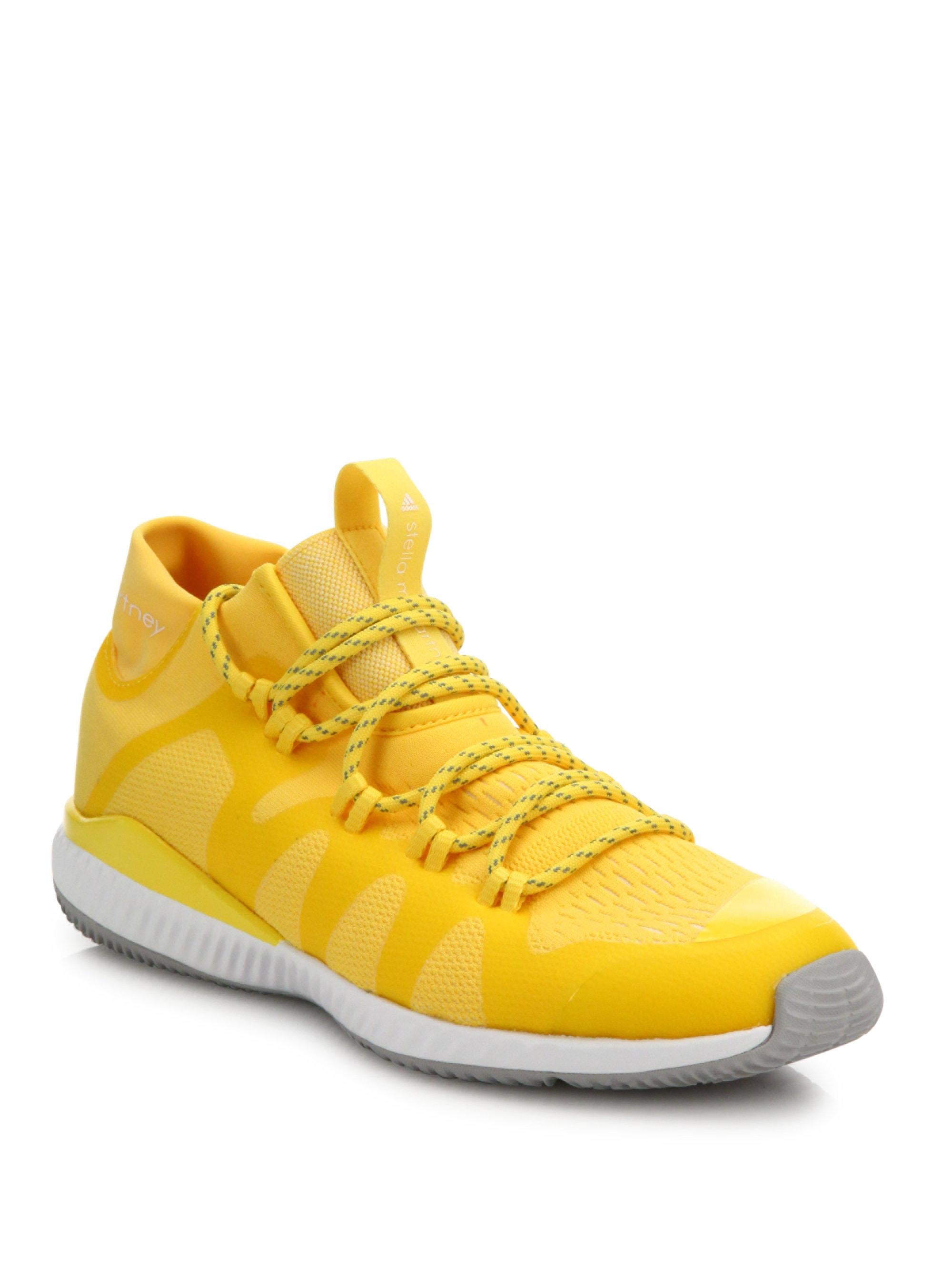 Adidas By Stella Mccartney Crazymove Bounce Mid Top Trainer Sneakers In Yellow Lyst