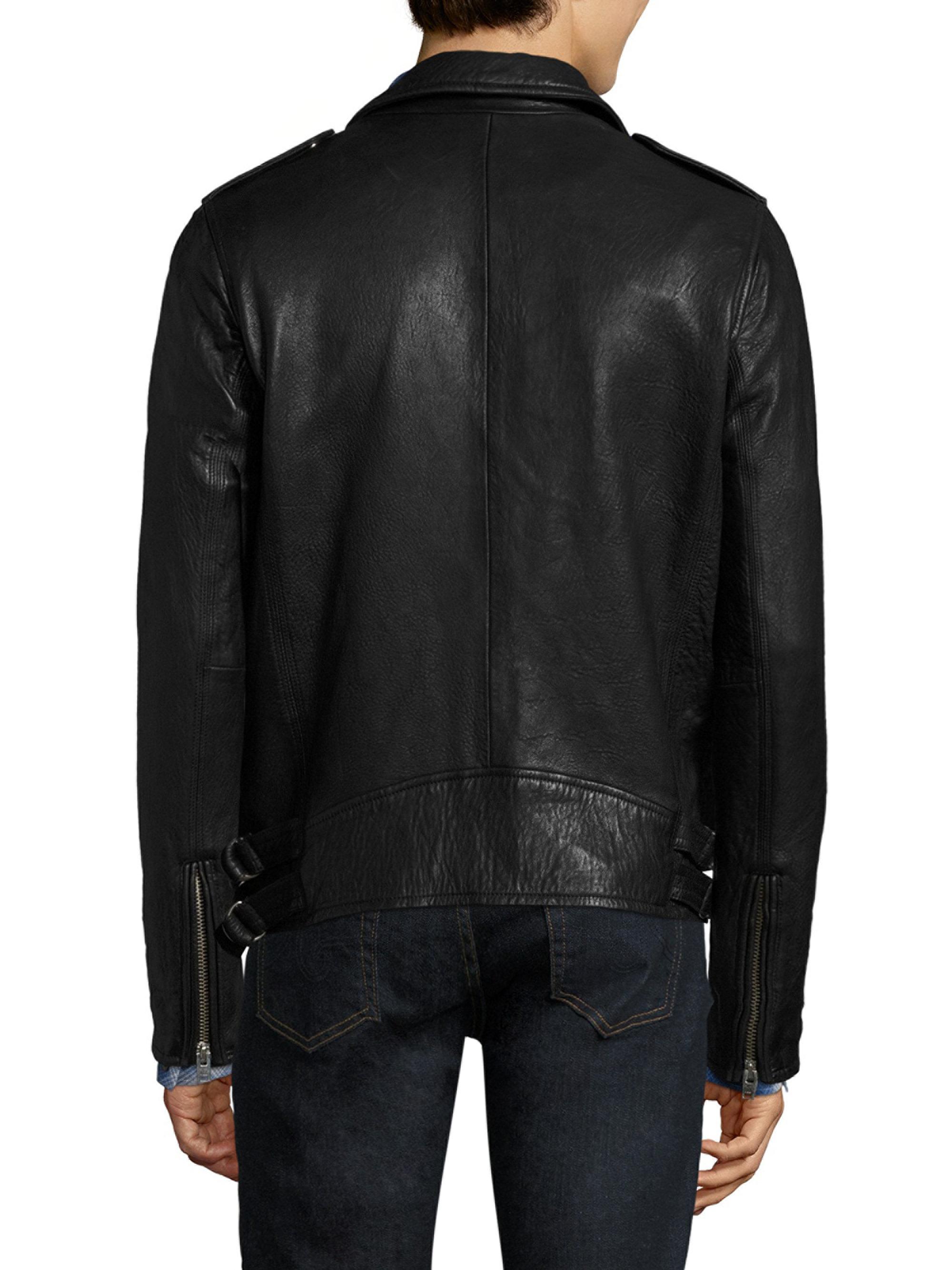 Lyst - IRO Zip Front Lambskin Leather Jacket in Black for Men