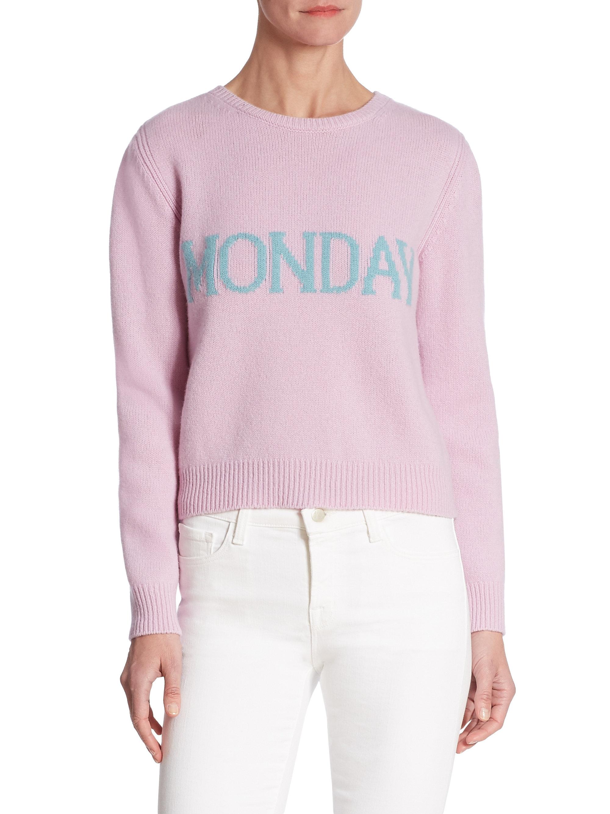Alberta Ferretti Monday Wool-blend Sweater in Pink - Lyst