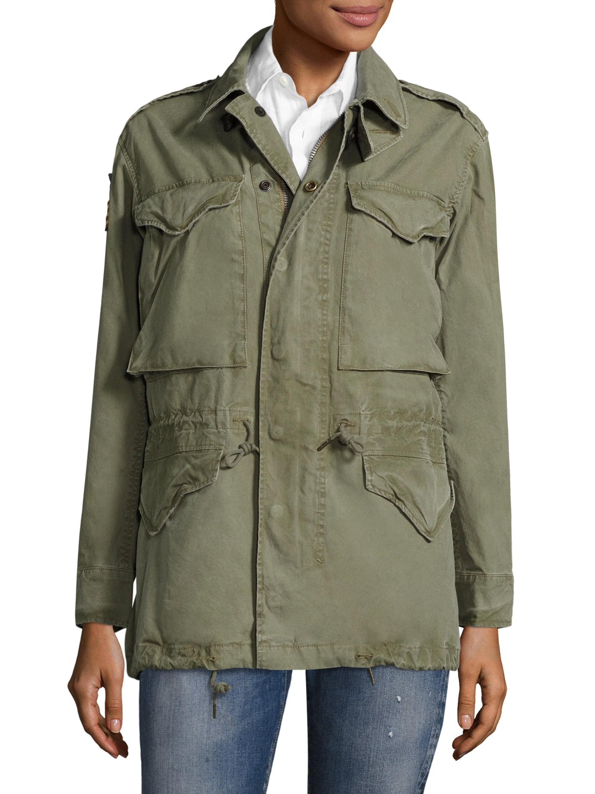 Polo ralph lauren Canvas Military Jacket in Green | Lyst