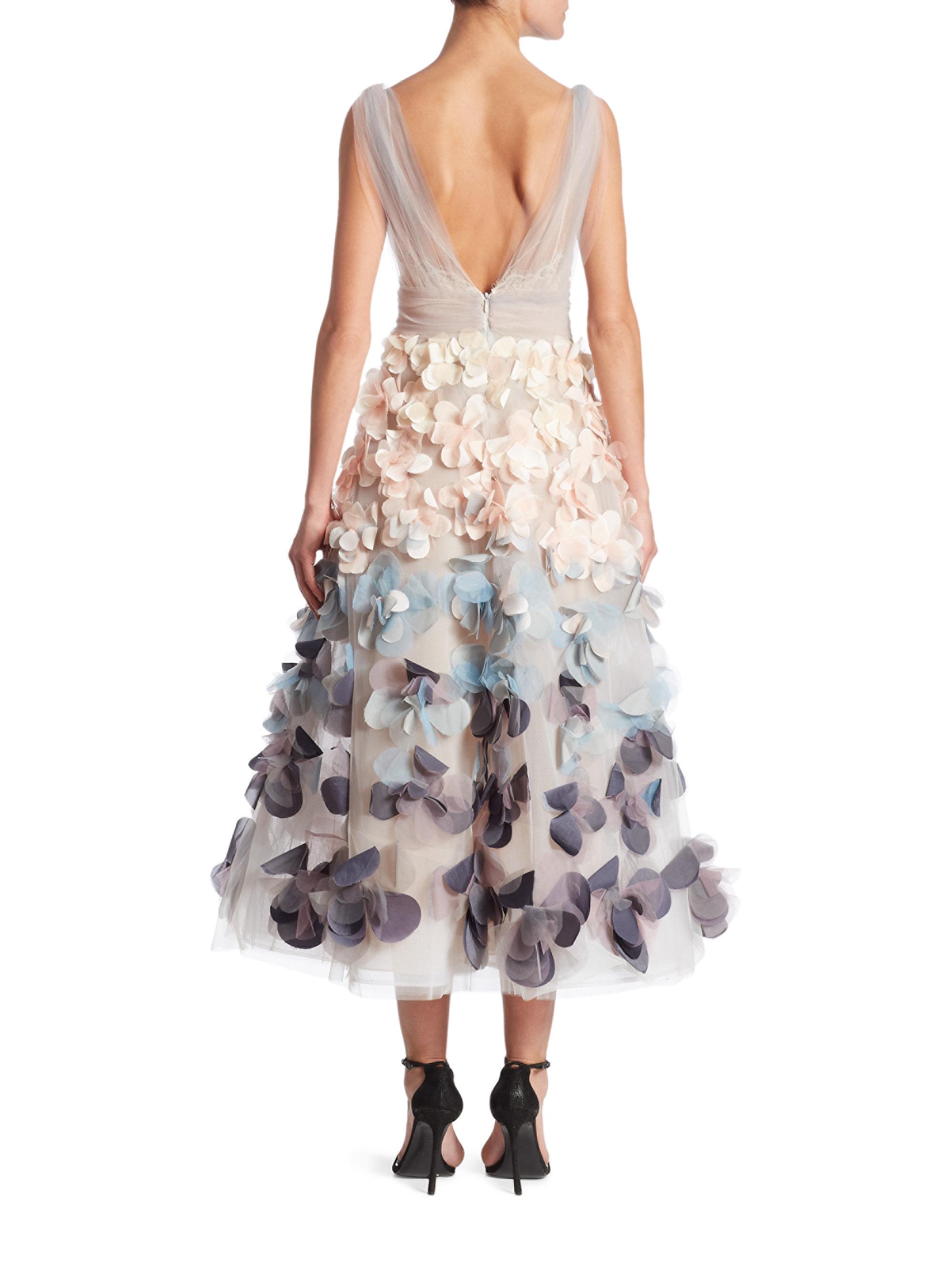 marchesa notte ombre floral dress