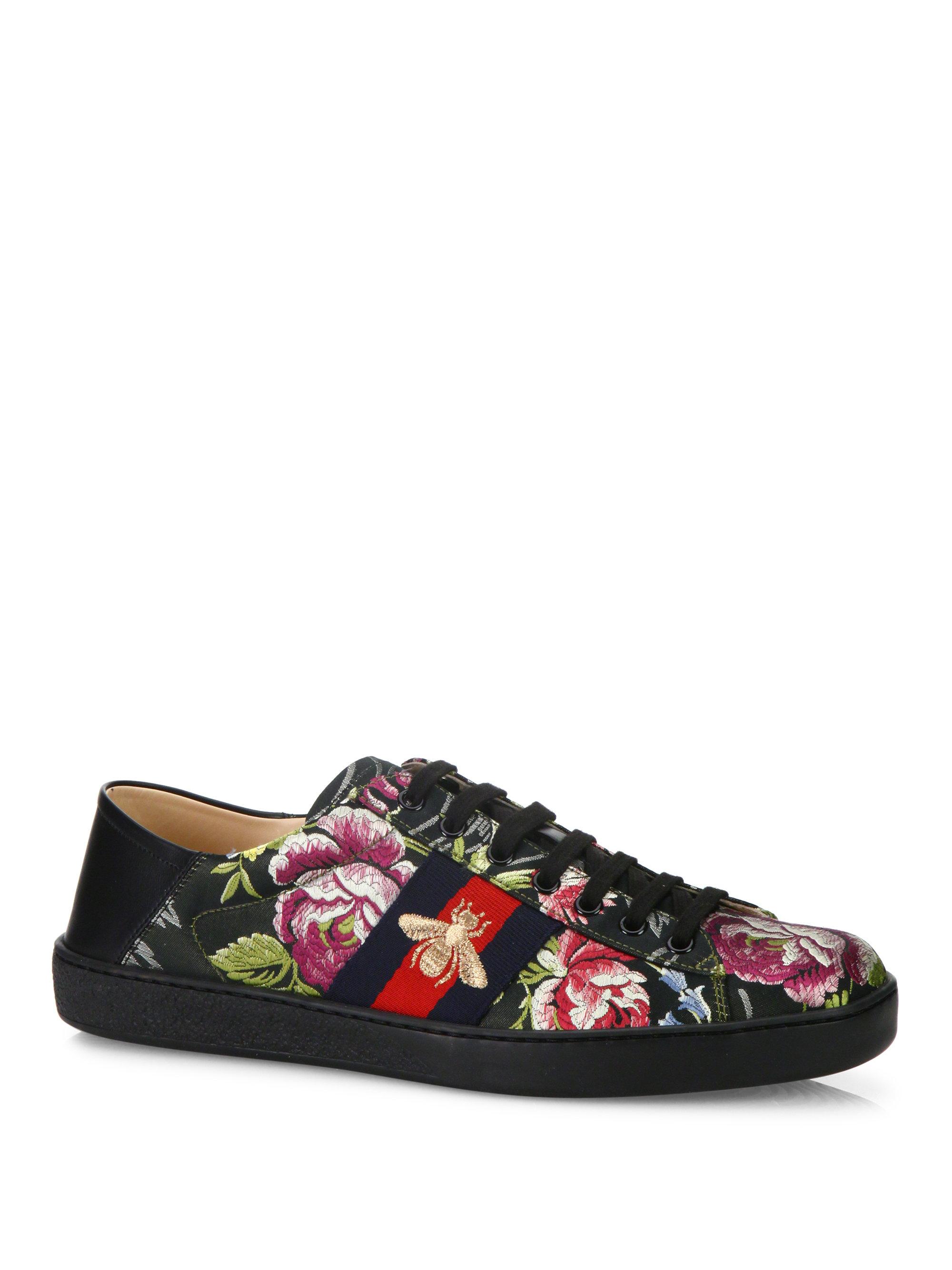 gucci floral sneakers