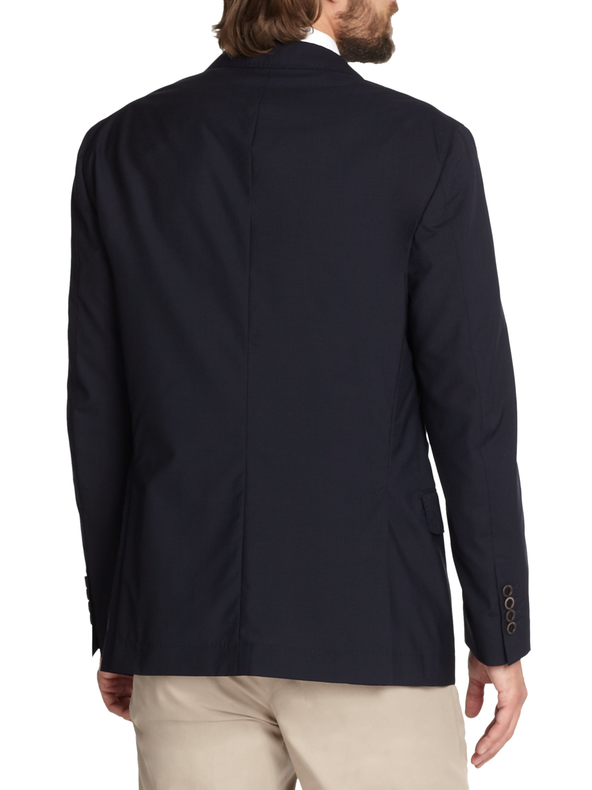 Brunello Cucinelli Wool/silk Travel Blazer in Navy (Blue) for Men - Lyst