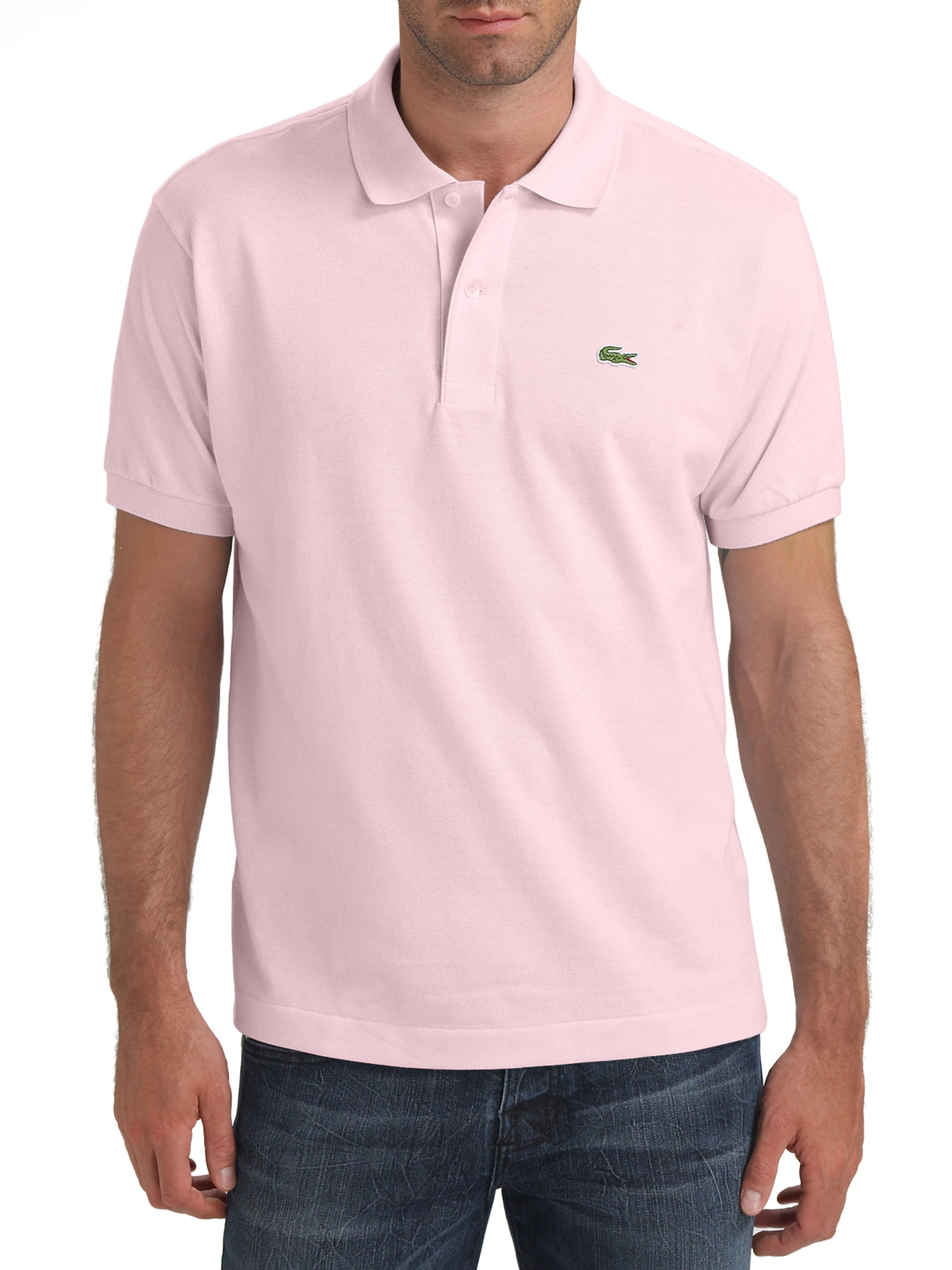 Lacoste Pique Polo in Pink for Men Lyst
