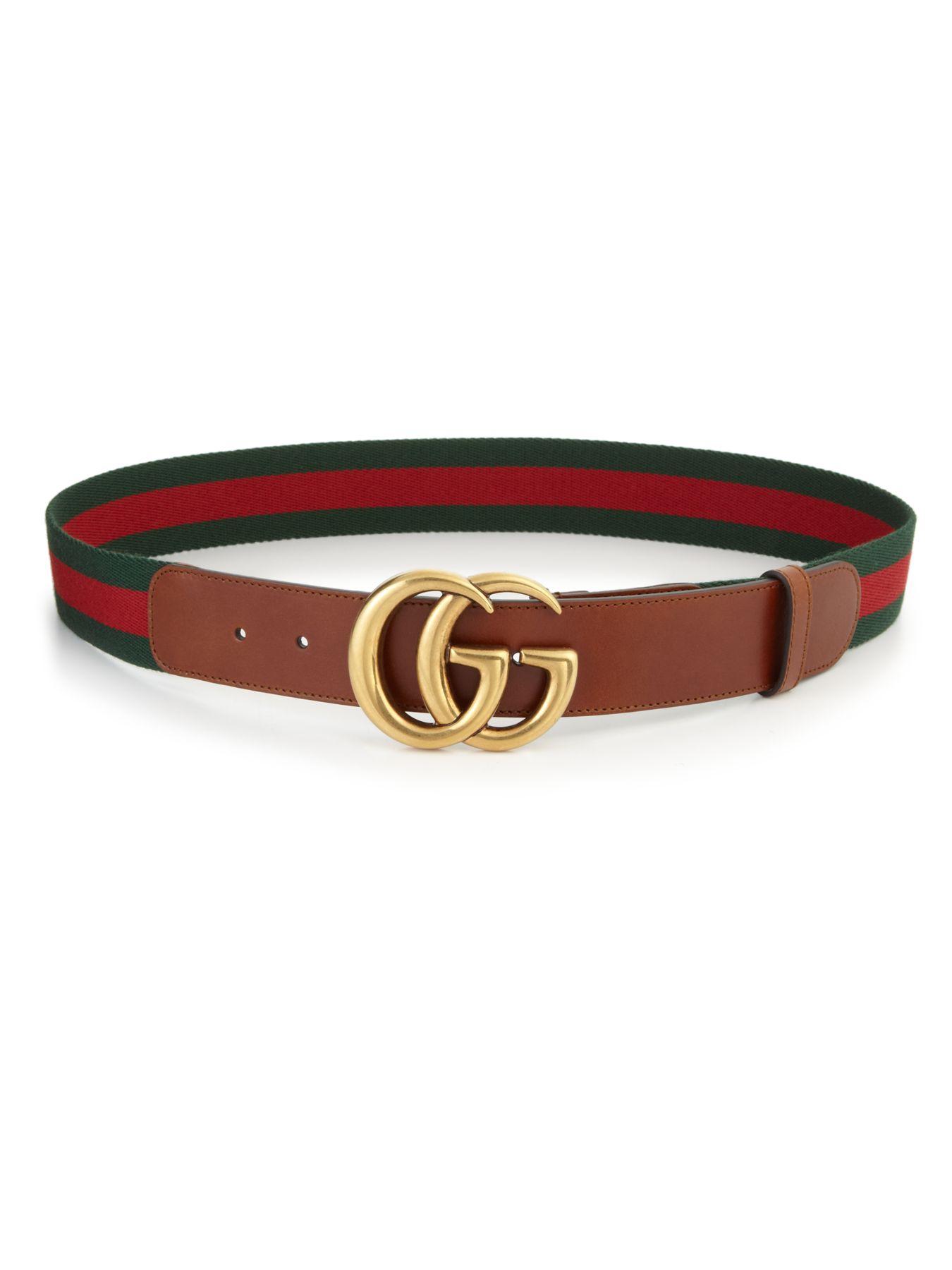 Gucci GG Webbing Belt in Brown - Lyst