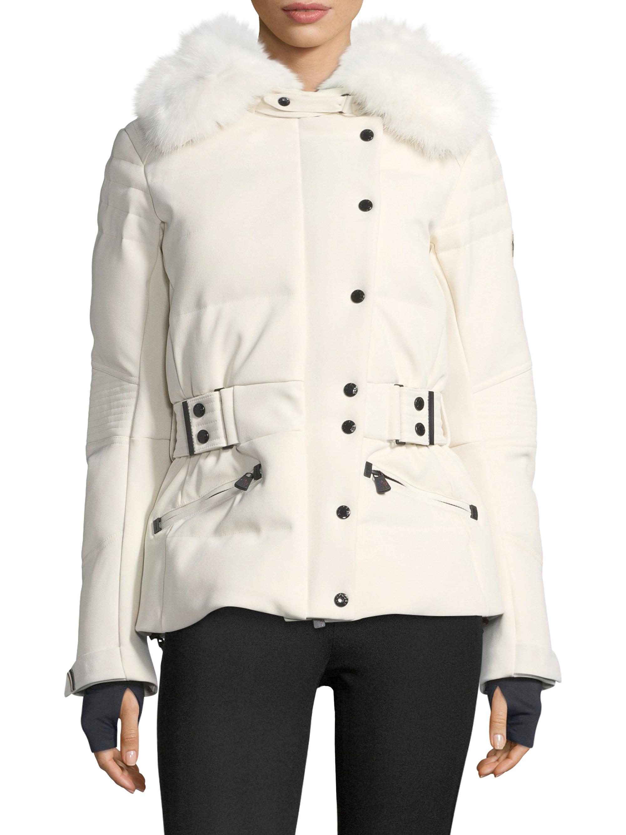 Moncler G-belleville Fur Puffer Jacket in Cream (Natural) - Lyst