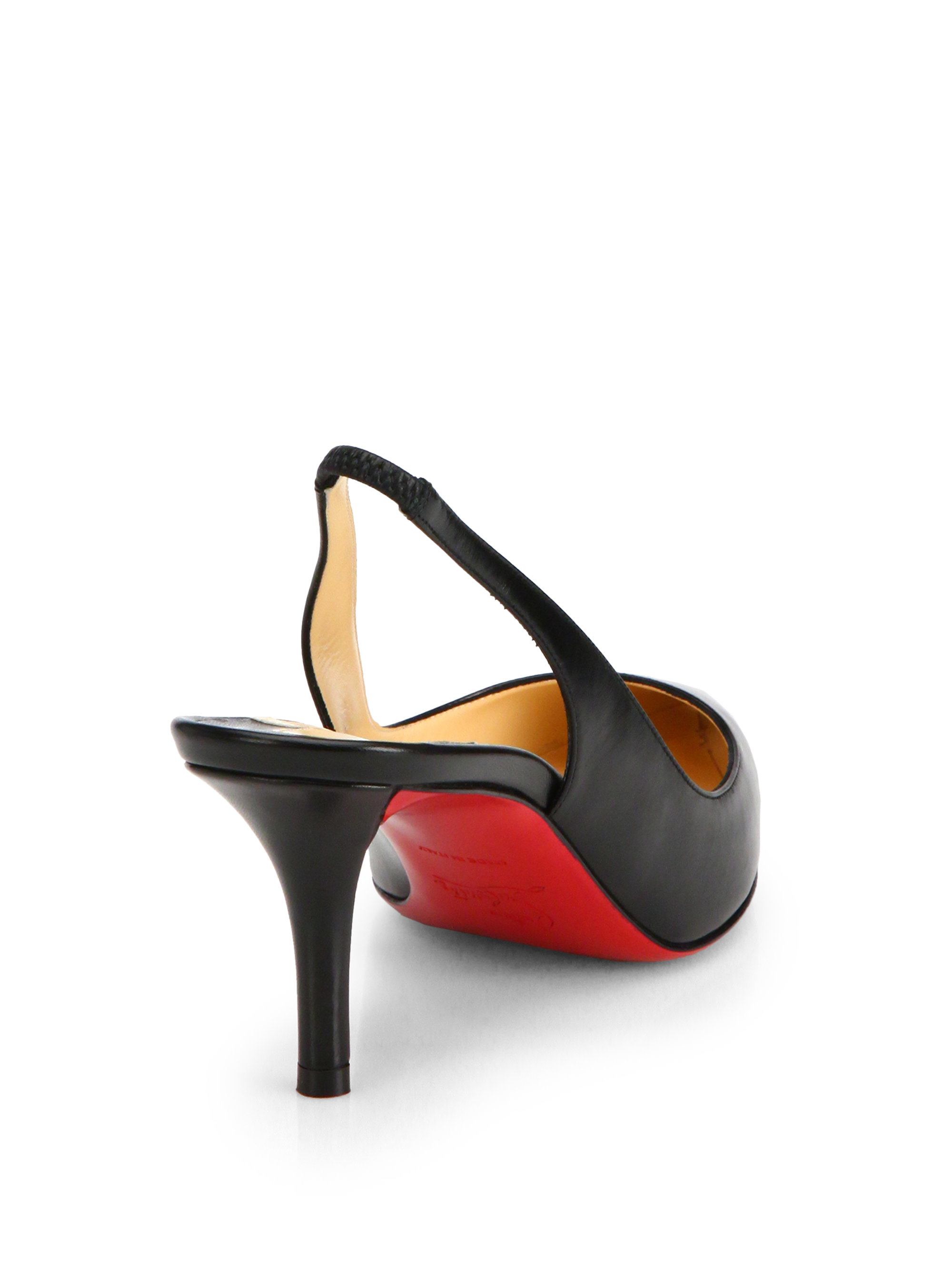 Christian Louboutin Apostrophy Leather Slingback Pumps in Black - Lyst