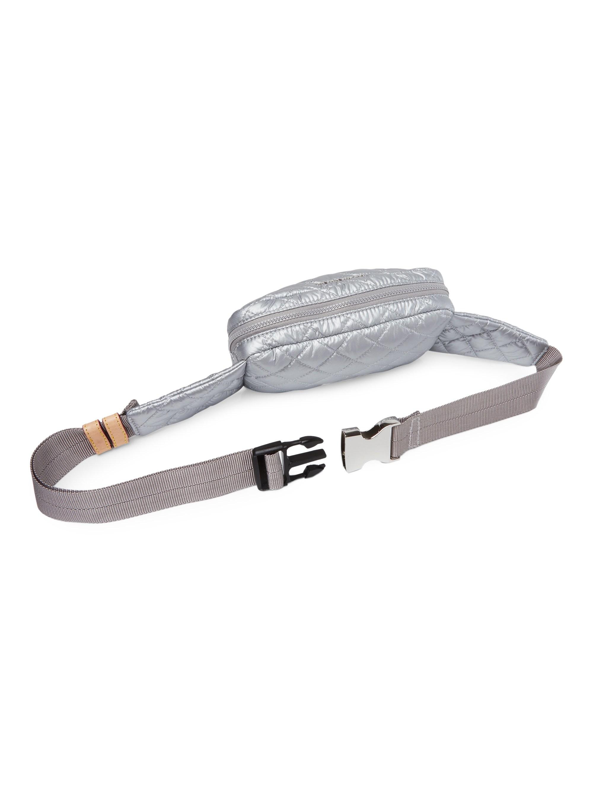 MZ Wallace Synthetic Metro Belt Bag in Silver (Metallic) Lyst
