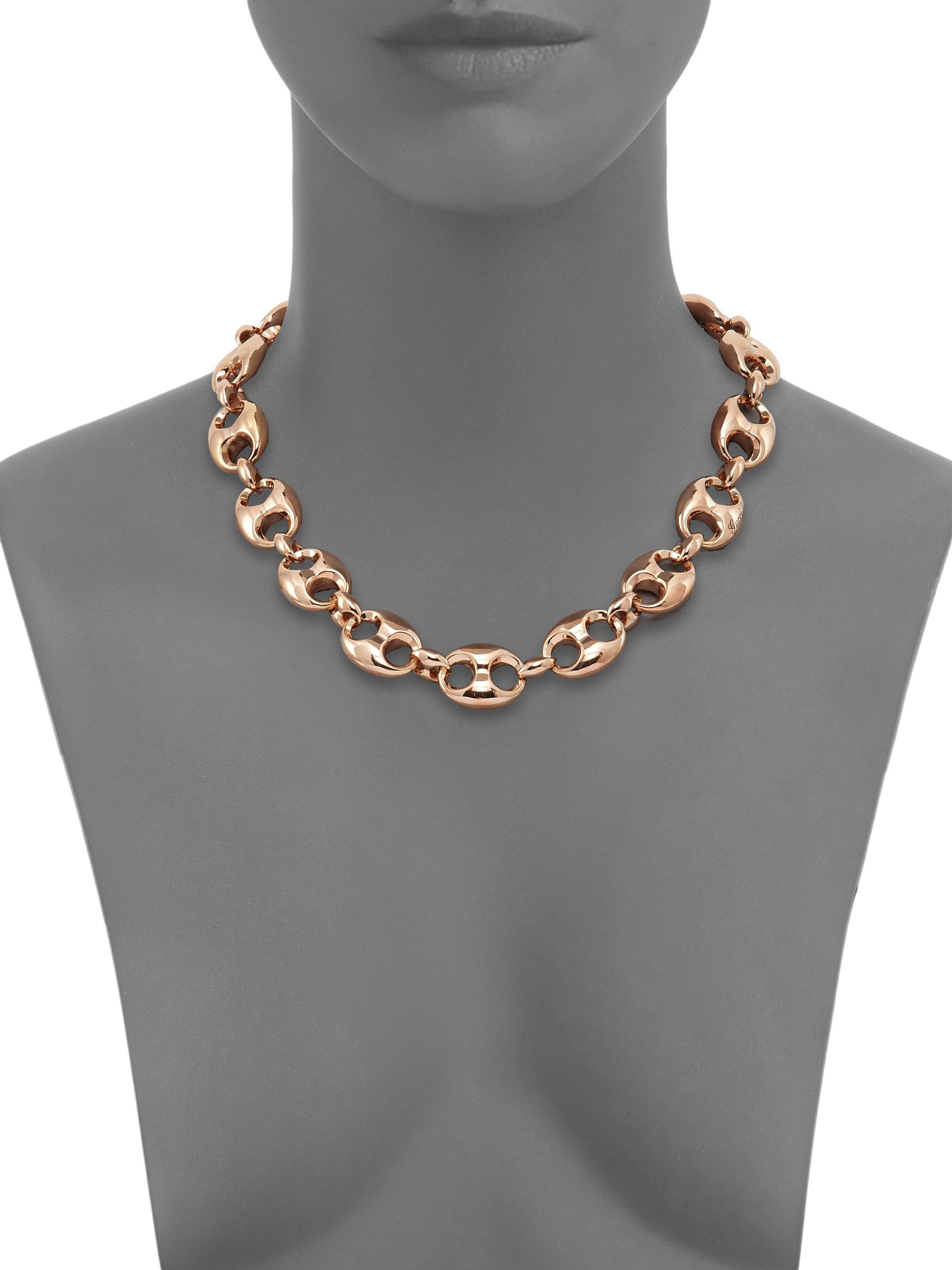 Gucci Marina Chain 18k Rose Gold Link Necklace in Pink | Lyst
