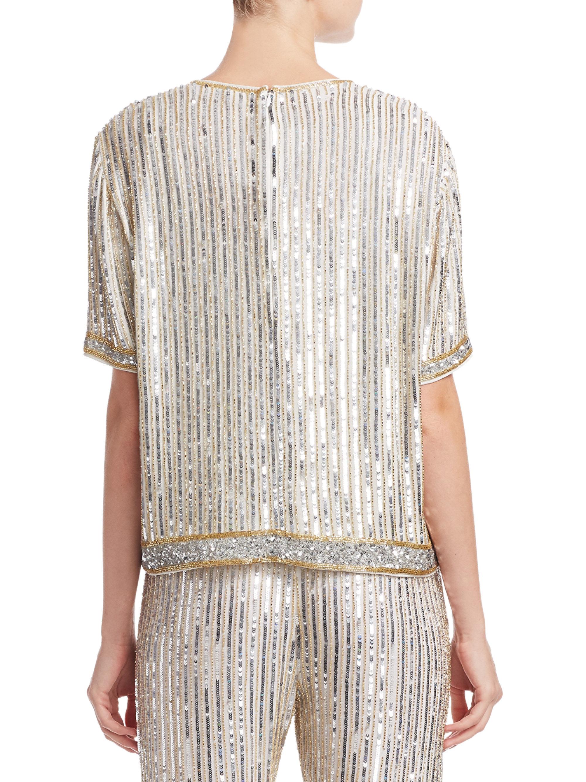 ganni sequin top