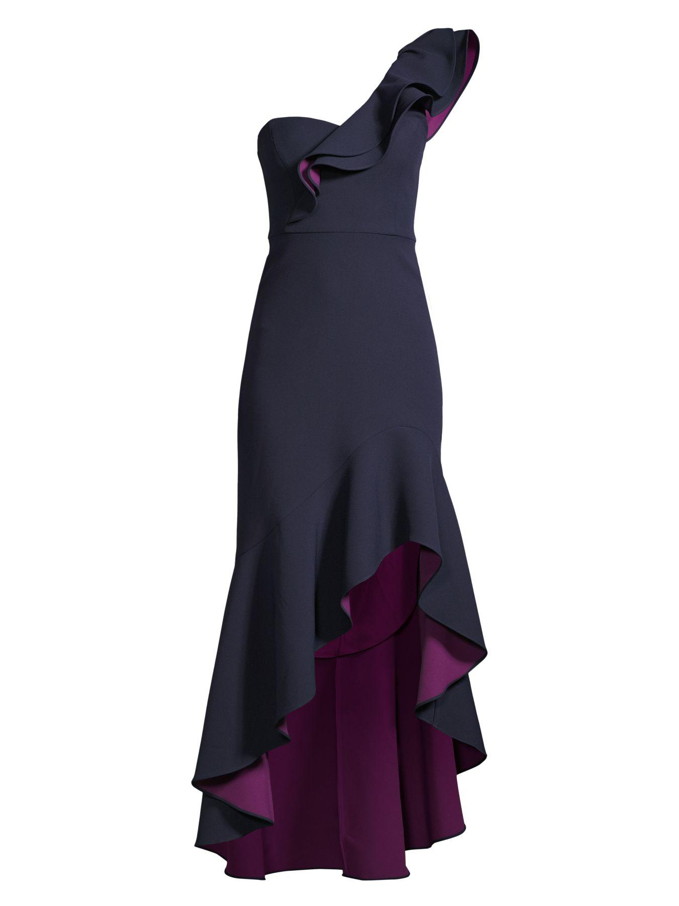 One-shoulder Ruffle High-low Dress 