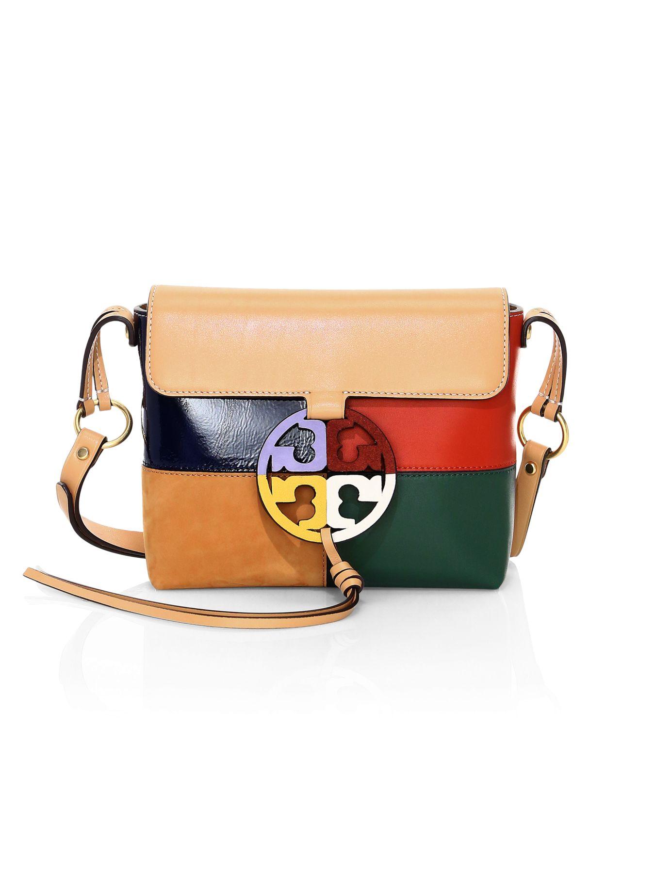 Tory Burch Leather Miller Color Block Crossbody | Lyst