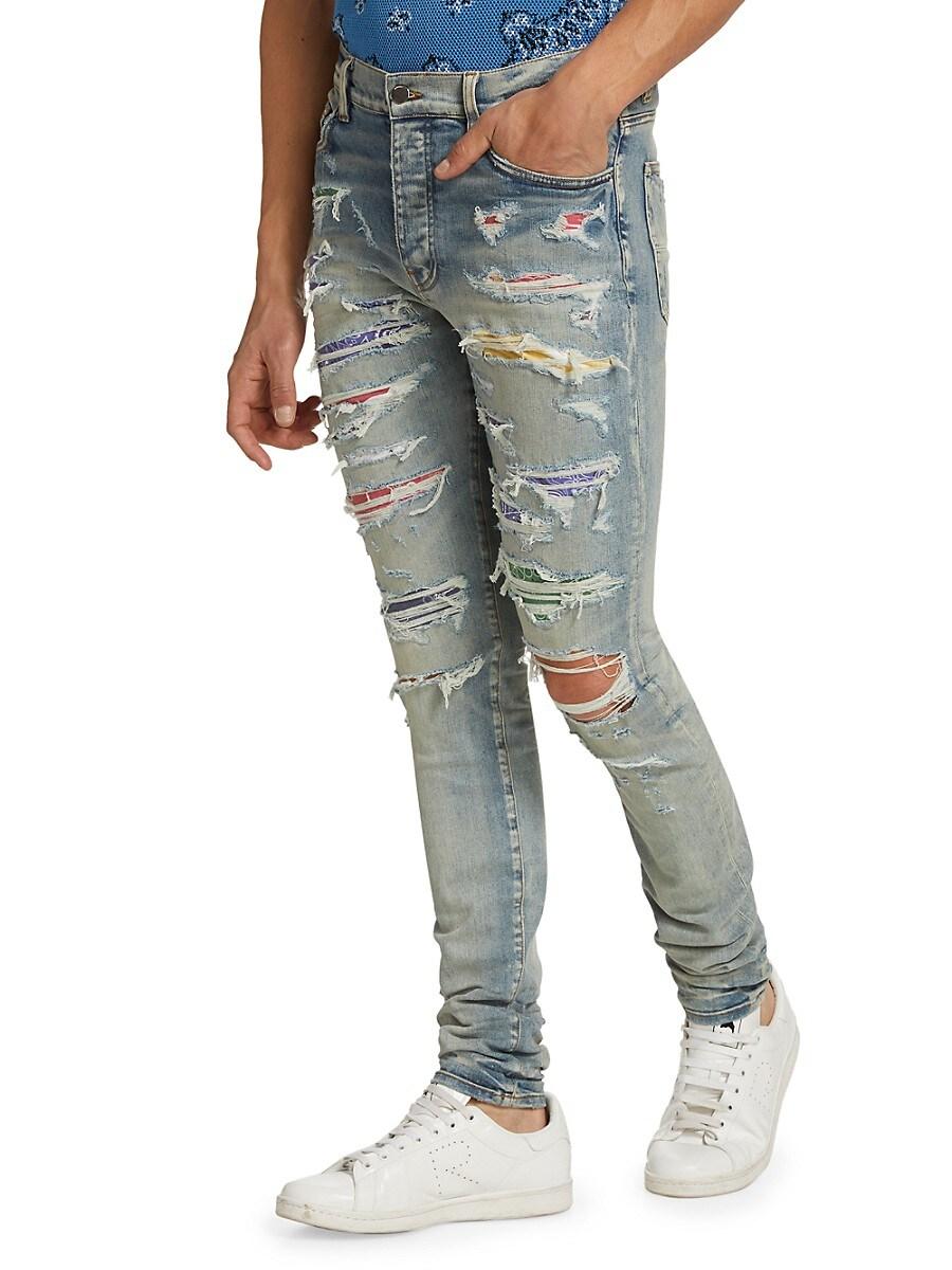 Amiri Denim Rainbow Patch Distressed 