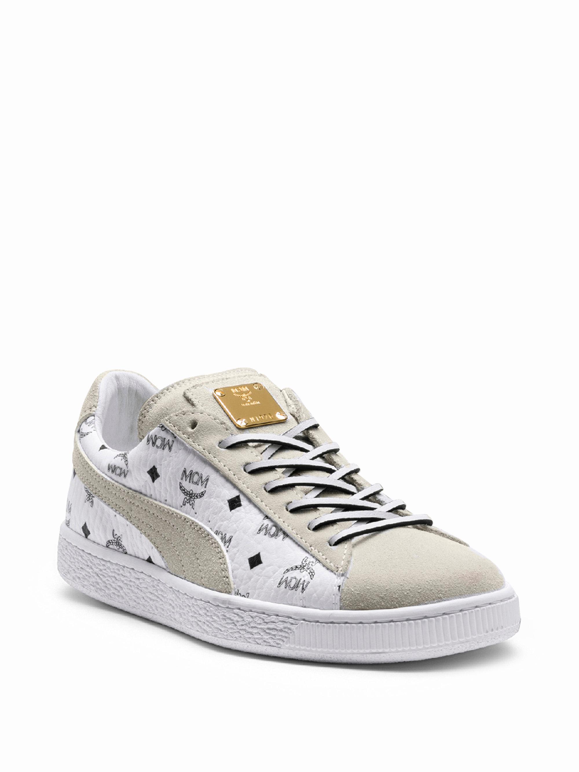 PUMA X Mcm Suede Classic Sneakers in White for Men - Lyst