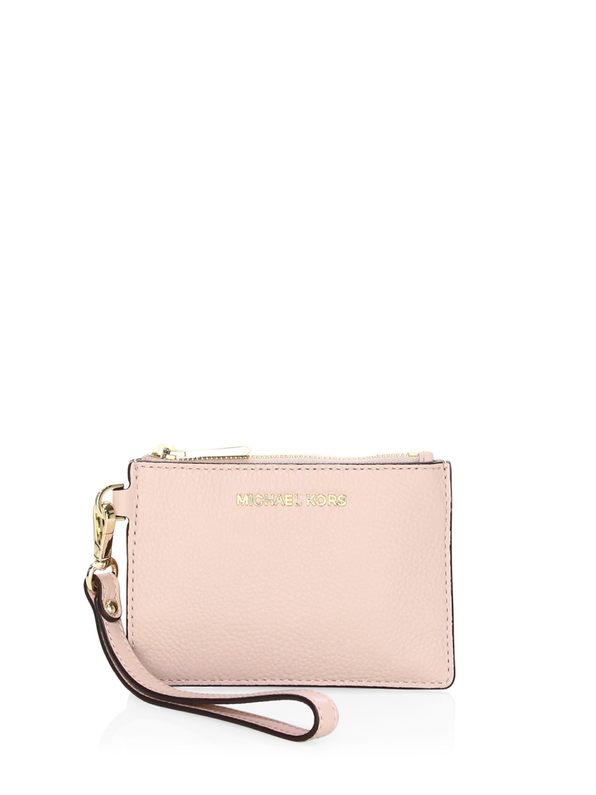 MICHAEL Michael Kors Small Money Pieces Leather Coin Purse in Pink - Lyst