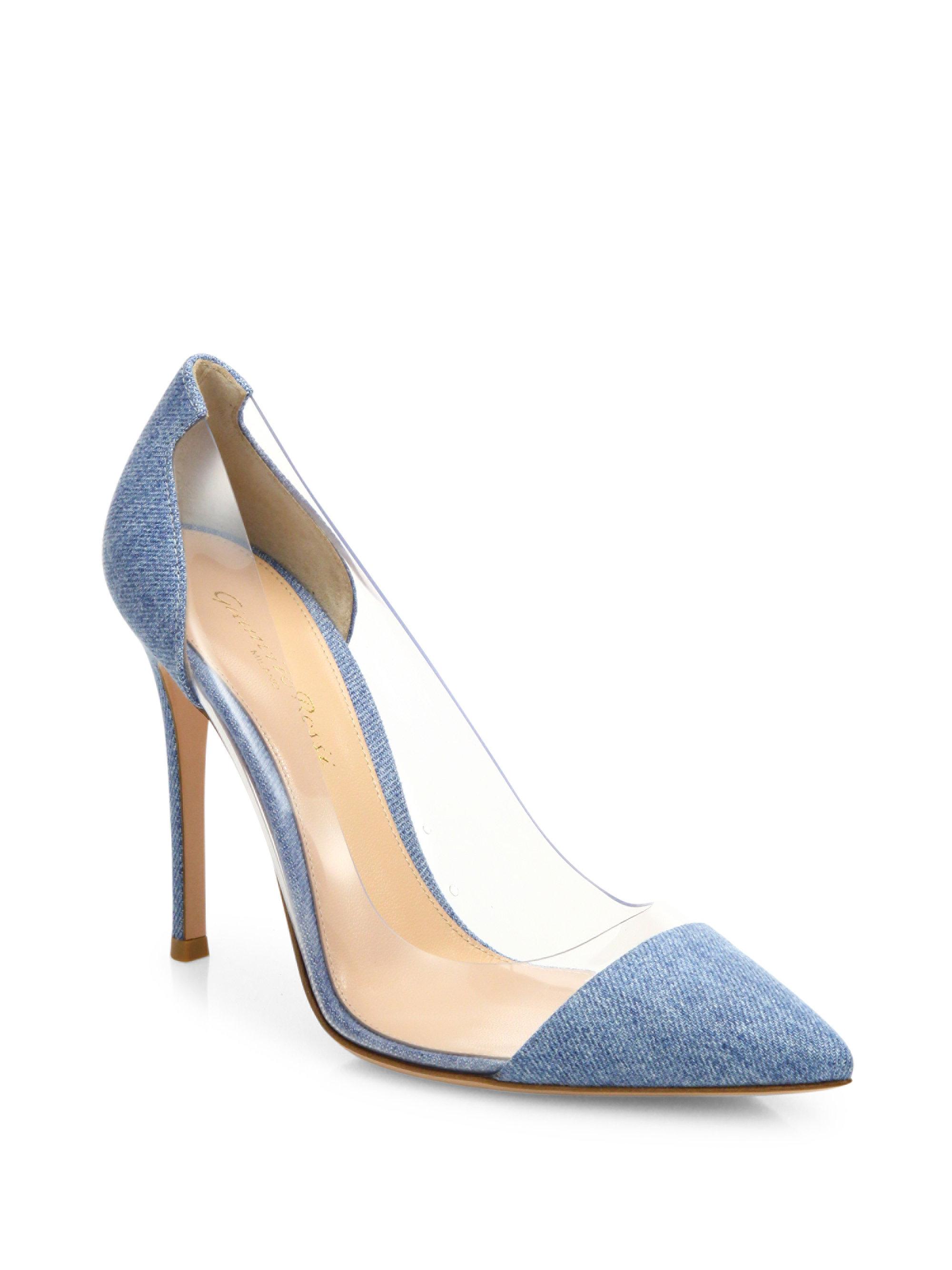 Gianvito Rossi Plexi \u0026 Denim Pumps in 