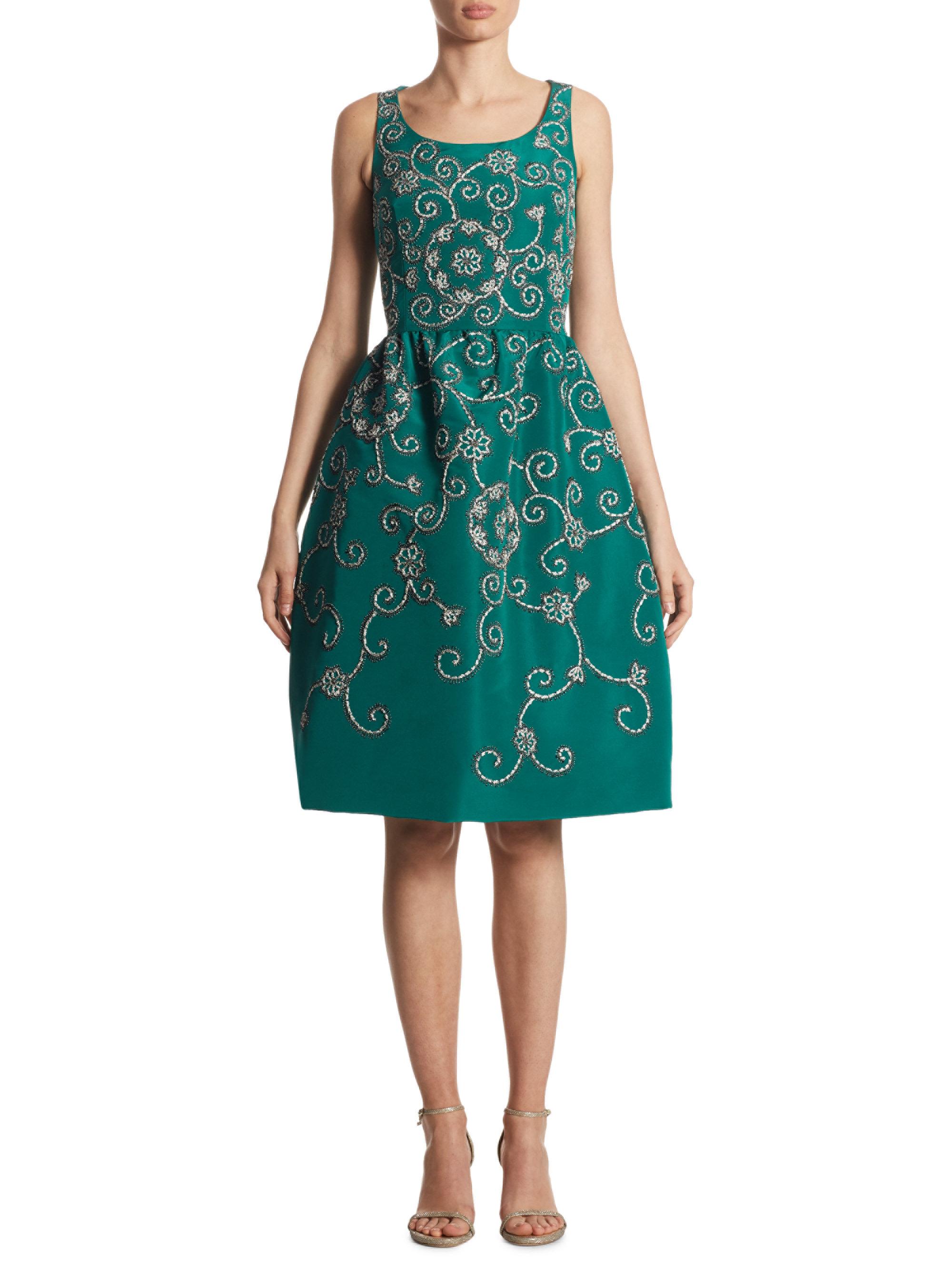 oscar de la renta green gown