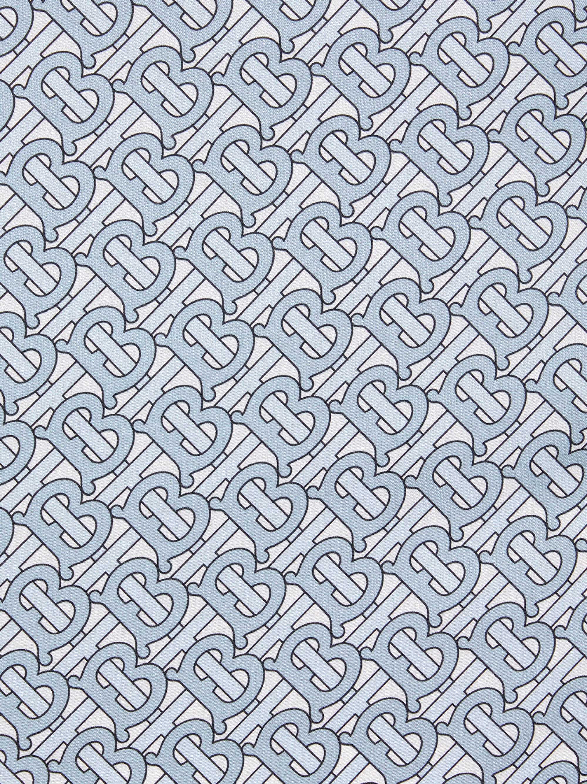 Burberry Monogram Print Silk Square Scarf In Brown