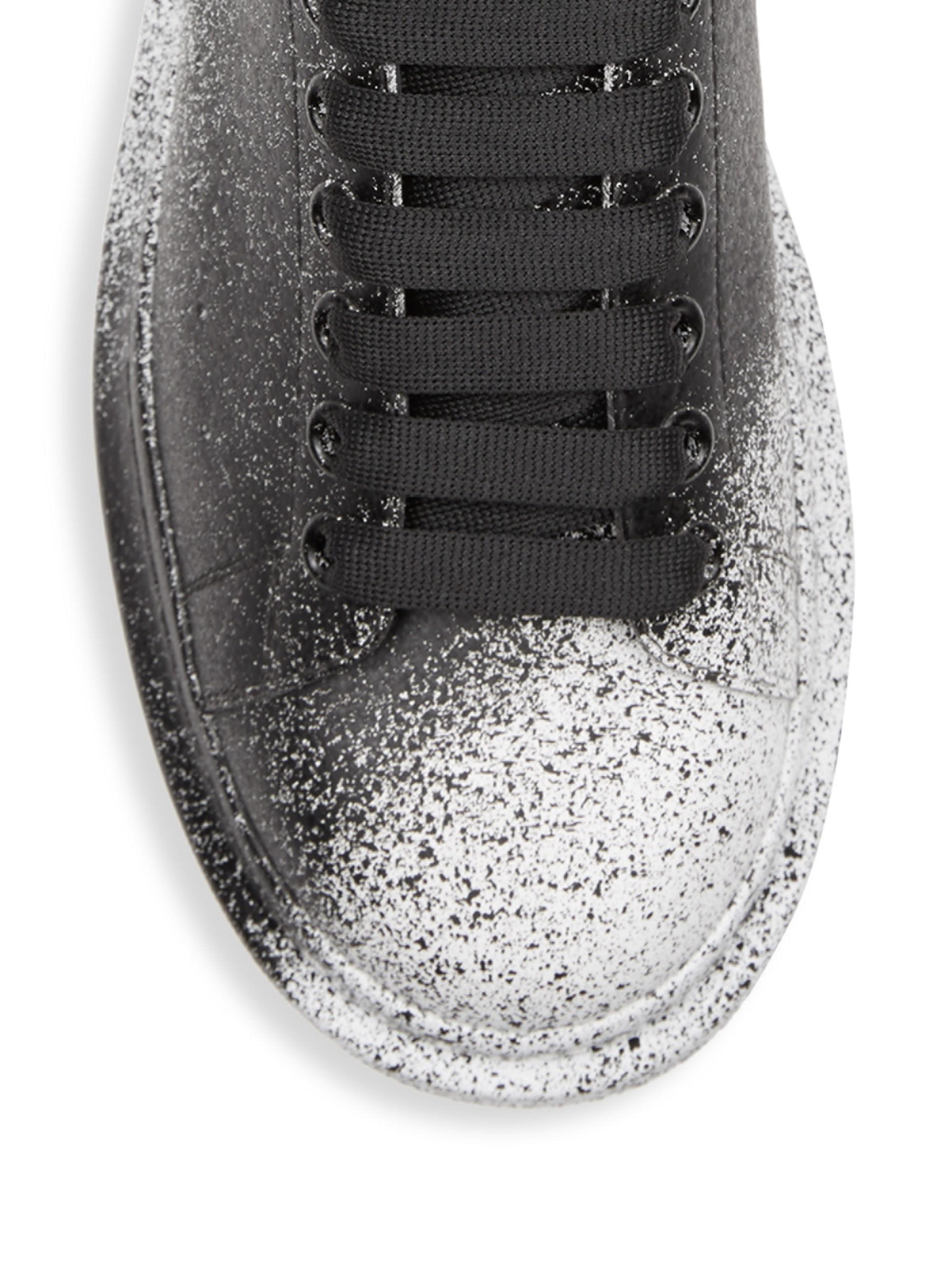 Alexander McQueen Spray Paint Platform Sneakers in Black for Men | Lyst